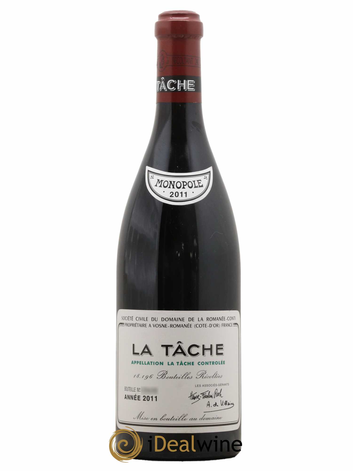 La Tâche Grand Cru Domaine de la Romanée-Conti 2011 - Lot de 1 bouteille - 0