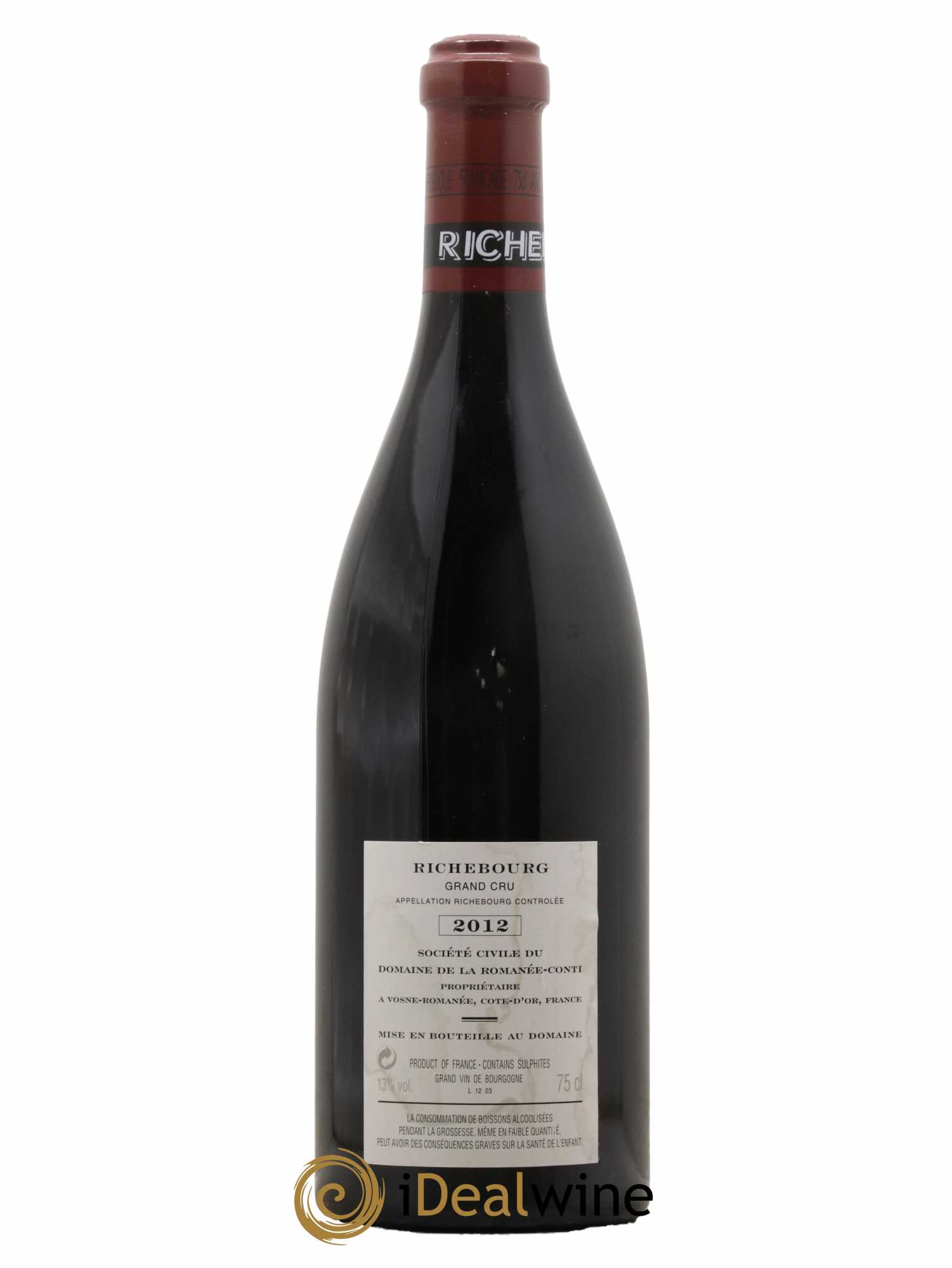 Richebourg Grand Cru Domaine de la Romanée-Conti 2012 - Lot de 1 bouteille - 1
