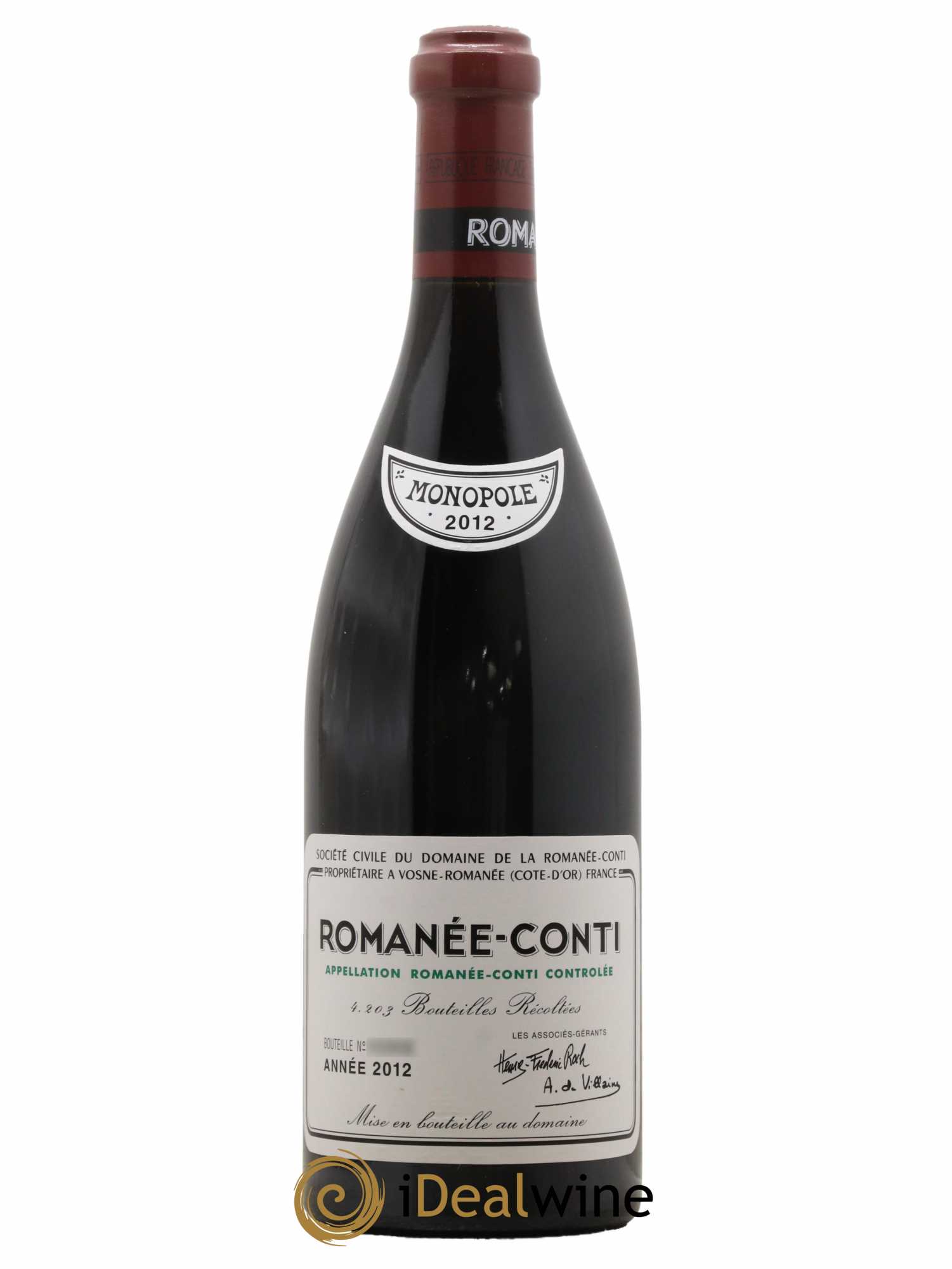 Romanée-Conti Grand Cru Domaine de la Romanée-Conti 2012 - Lot de 1 bouteille - 0