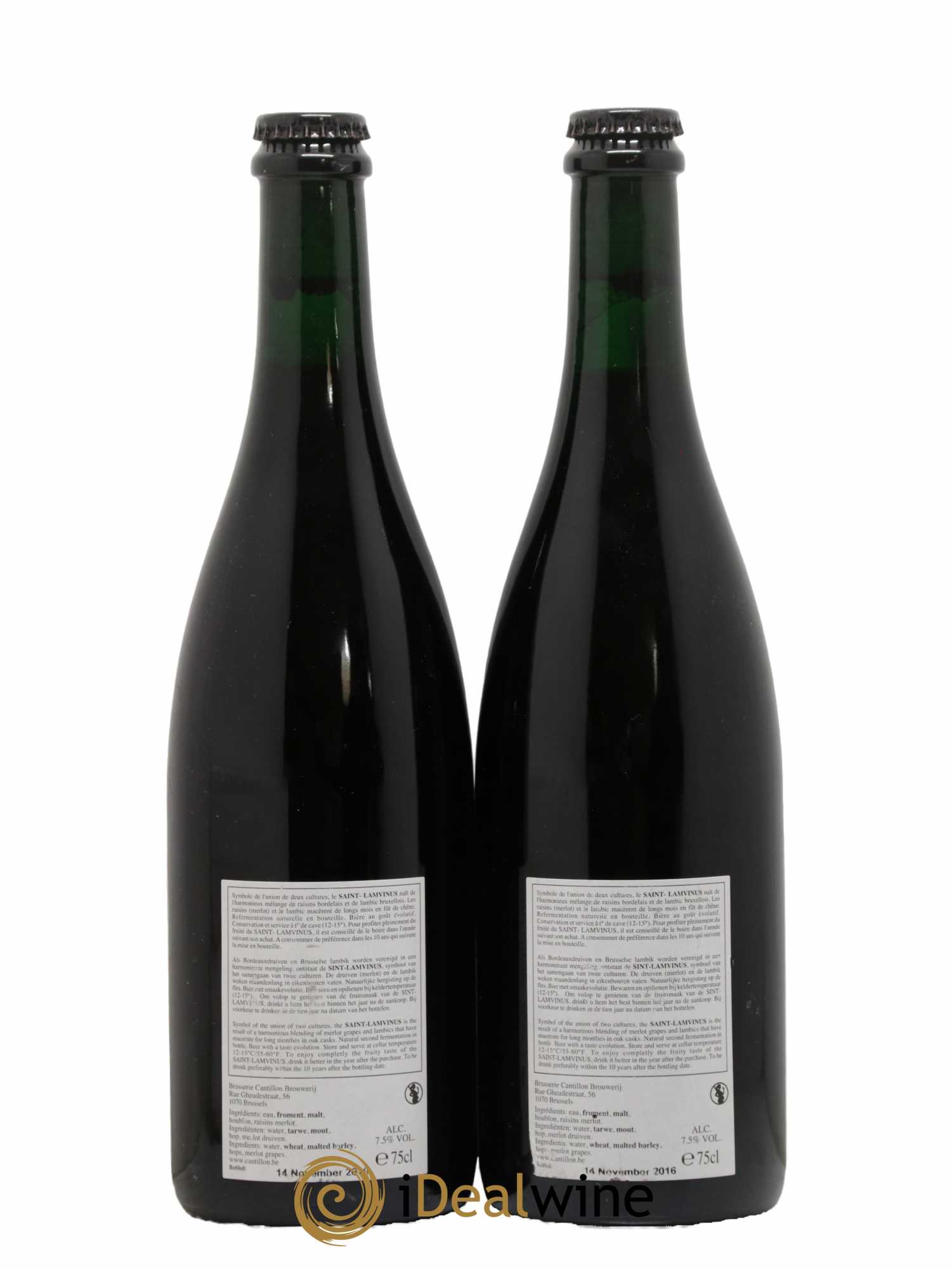 Alcools divers Bière Gueuze Brasserie Cantillon Saint Lamvinus 2016 - Posten von 2 Flaschen - 1