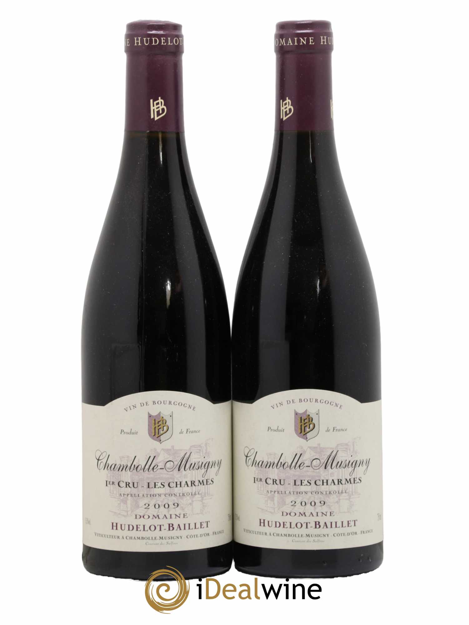Chambolle-Musigny 1er Cru Les Charmes Hudelot-Baillet 2009 - Lot de 2 bouteilles - 0