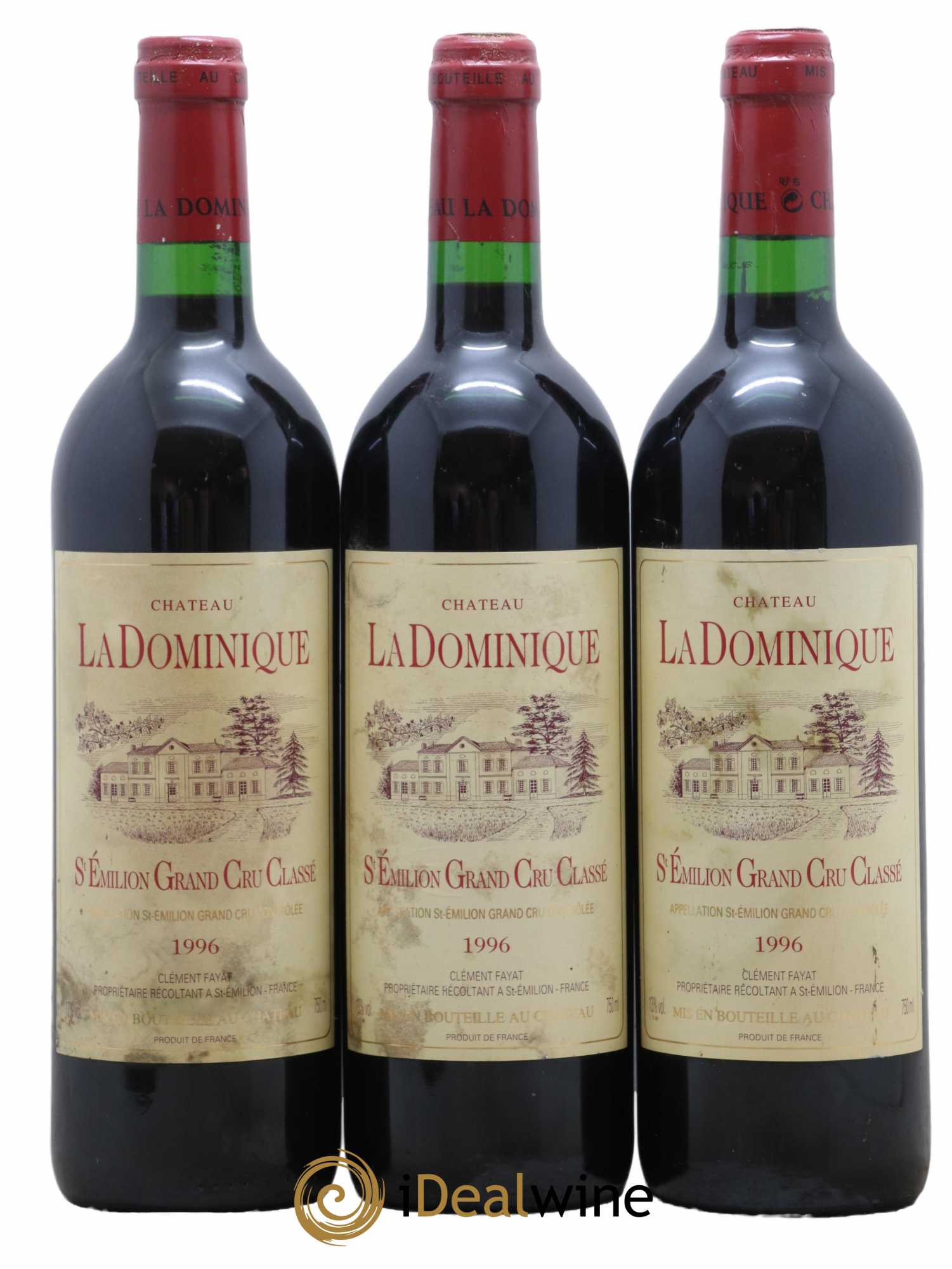 Château la Dominique Grand Cru Classé 1996 - Lot de 3 bouteilles - 0
