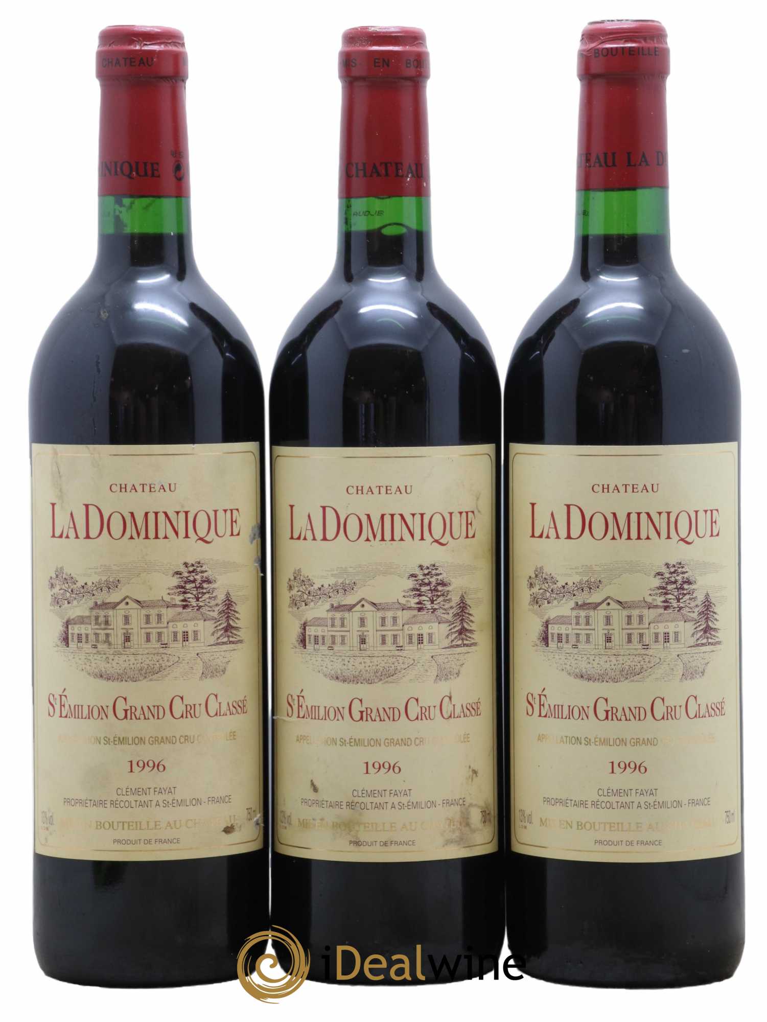 Château la Dominique Grand Cru Classé 1996 - Lot de 3 bouteilles - 0