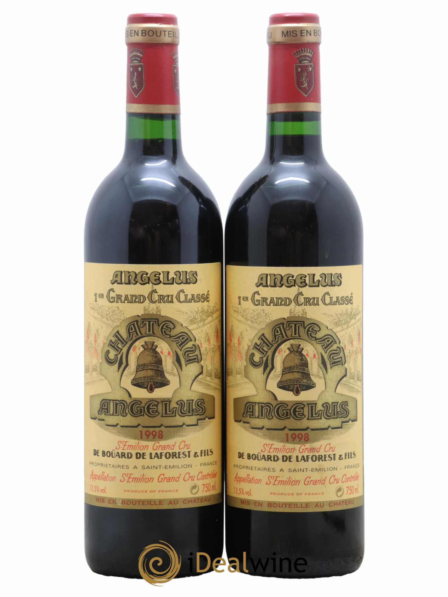 Château Angélus 1er Grand Cru Classé A 1998 - Lot de 2 bouteilles - 0