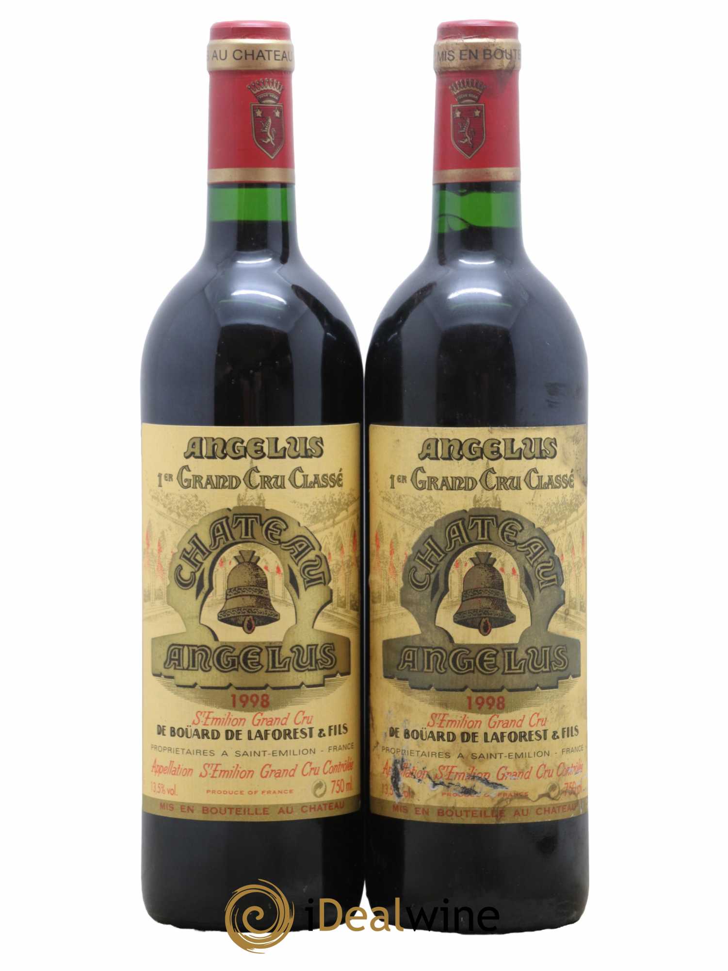 Château Angélus 1er Grand Cru Classé A 1998 - Lot de 2 bouteilles - 0