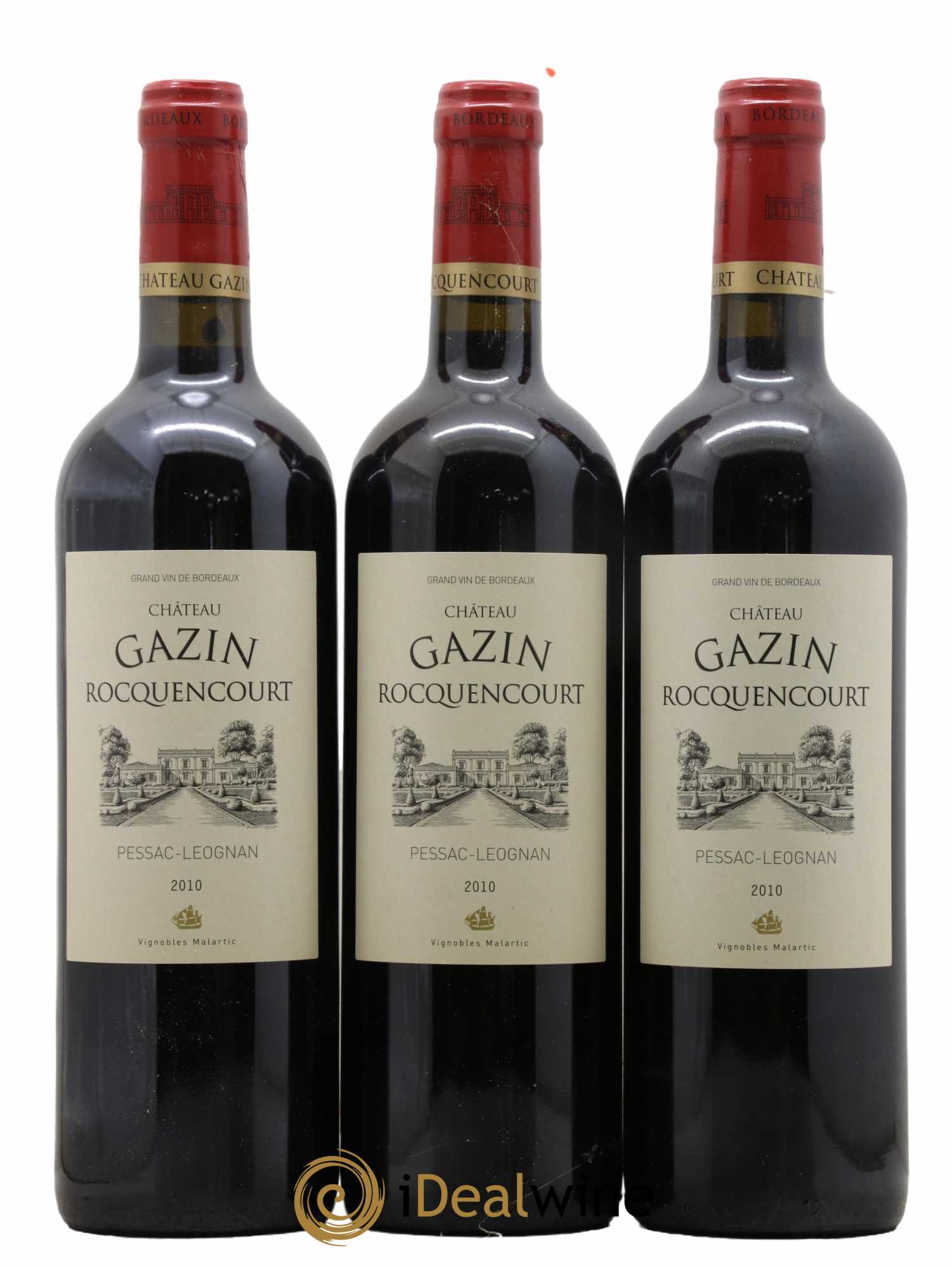 Pessac-Léognan Château Gazin Rocquencourt 2010 - Lot de 3 bouteilles - 0