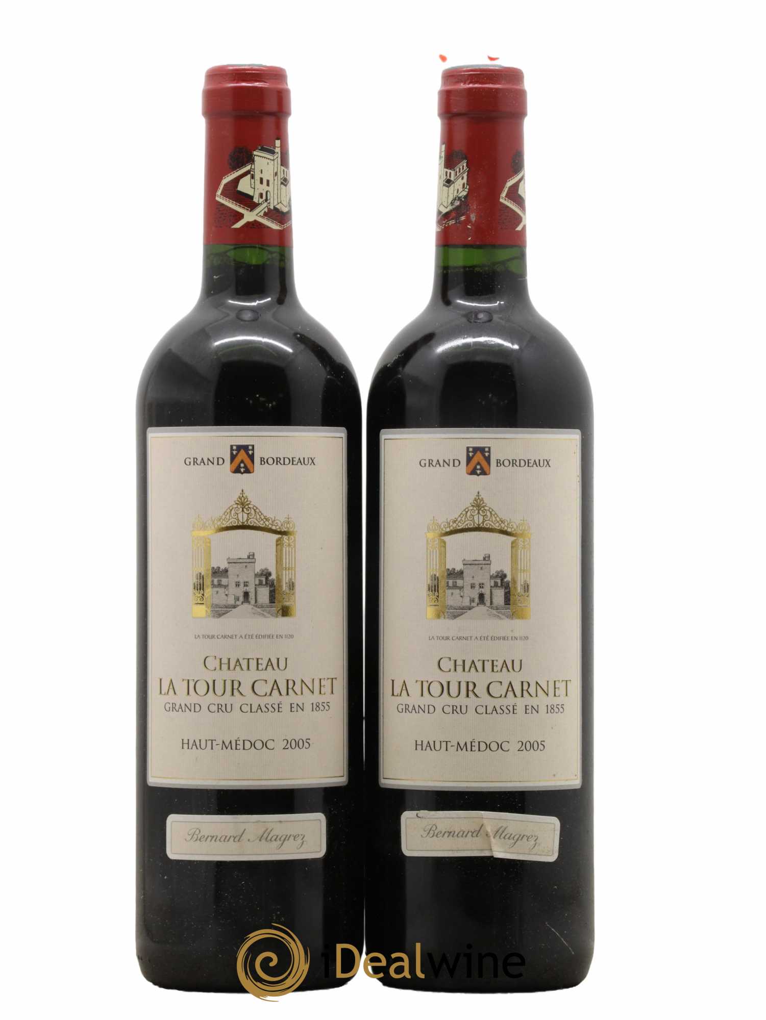 Château la Tour Carnet 4ème Grand Cru Classé 2005 - Lot de 2 bouteilles - 0