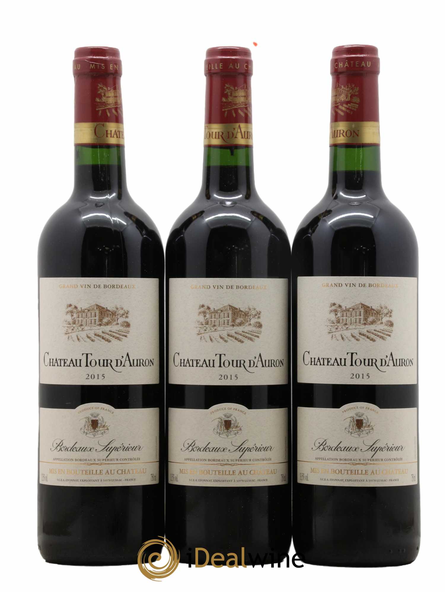Bordeaux Château Tour d'Auron 2015 - Lot de 3 bouteilles - 0