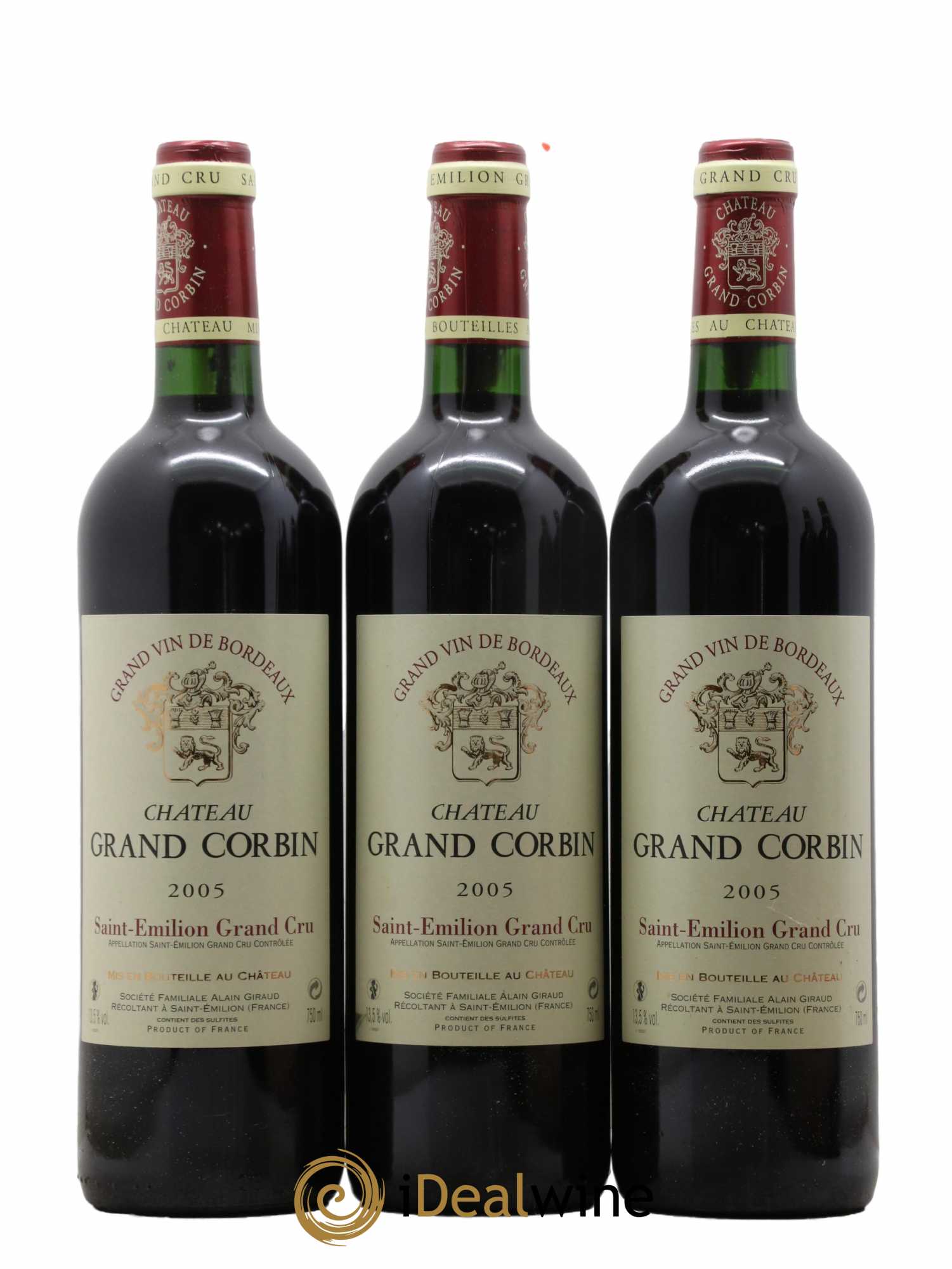 Château Grand Corbin Grand Cru Classé 2005 - Lotto di 12 bottiglie - 3