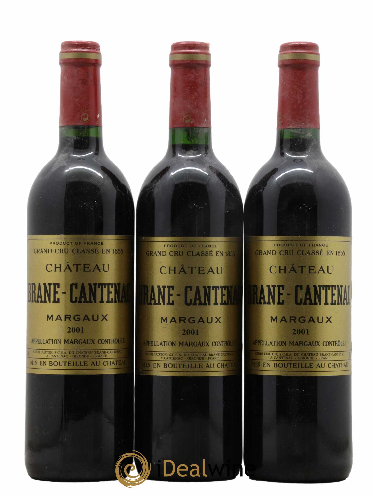 Château Brane Cantenac 2ème Grand Cru Classé 2001 - Lot de 3 bouteilles - 0