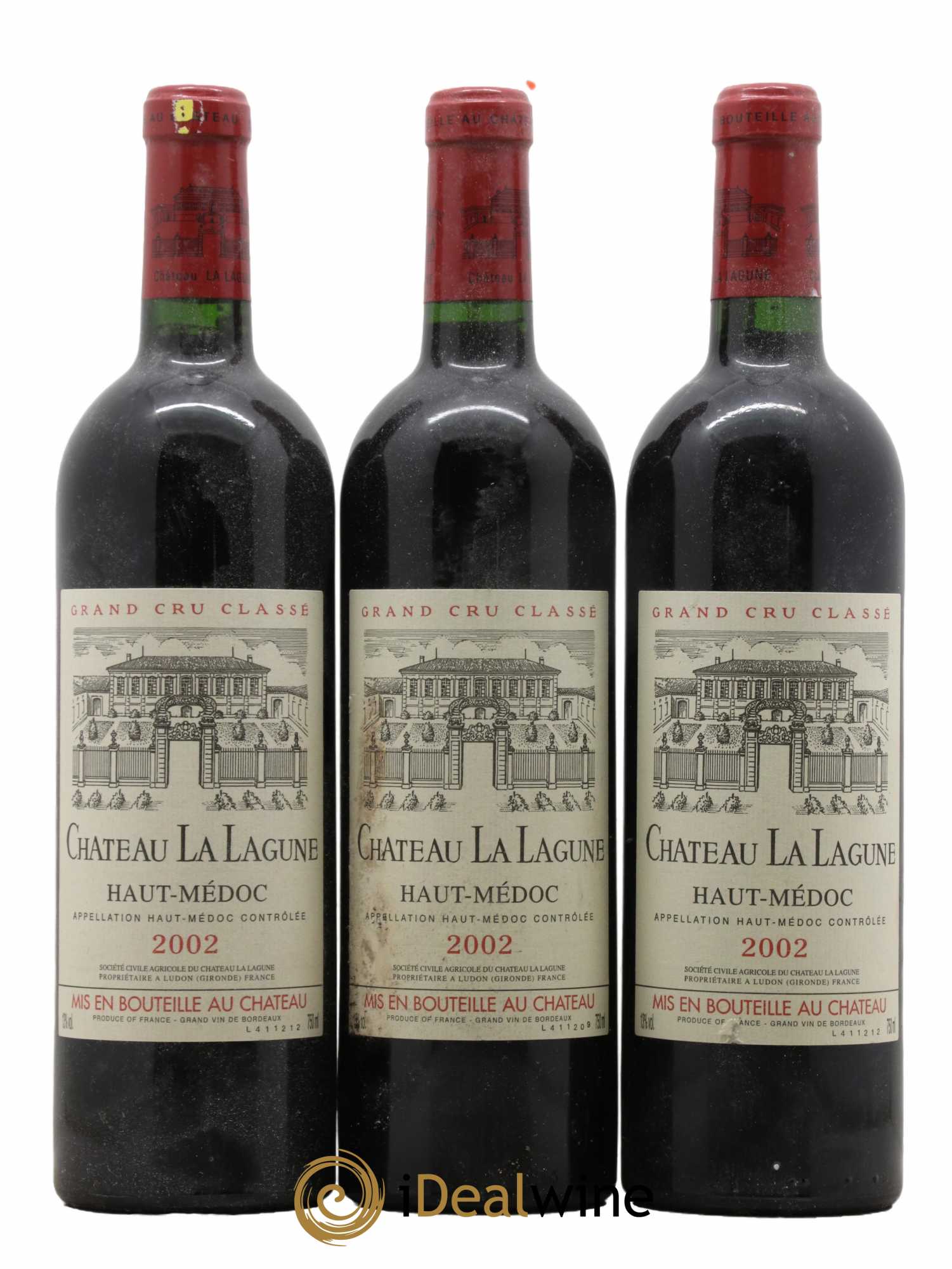 Château la Lagune 3ème Grand Cru Classé 2002 - Lot de 3 bouteilles - 0