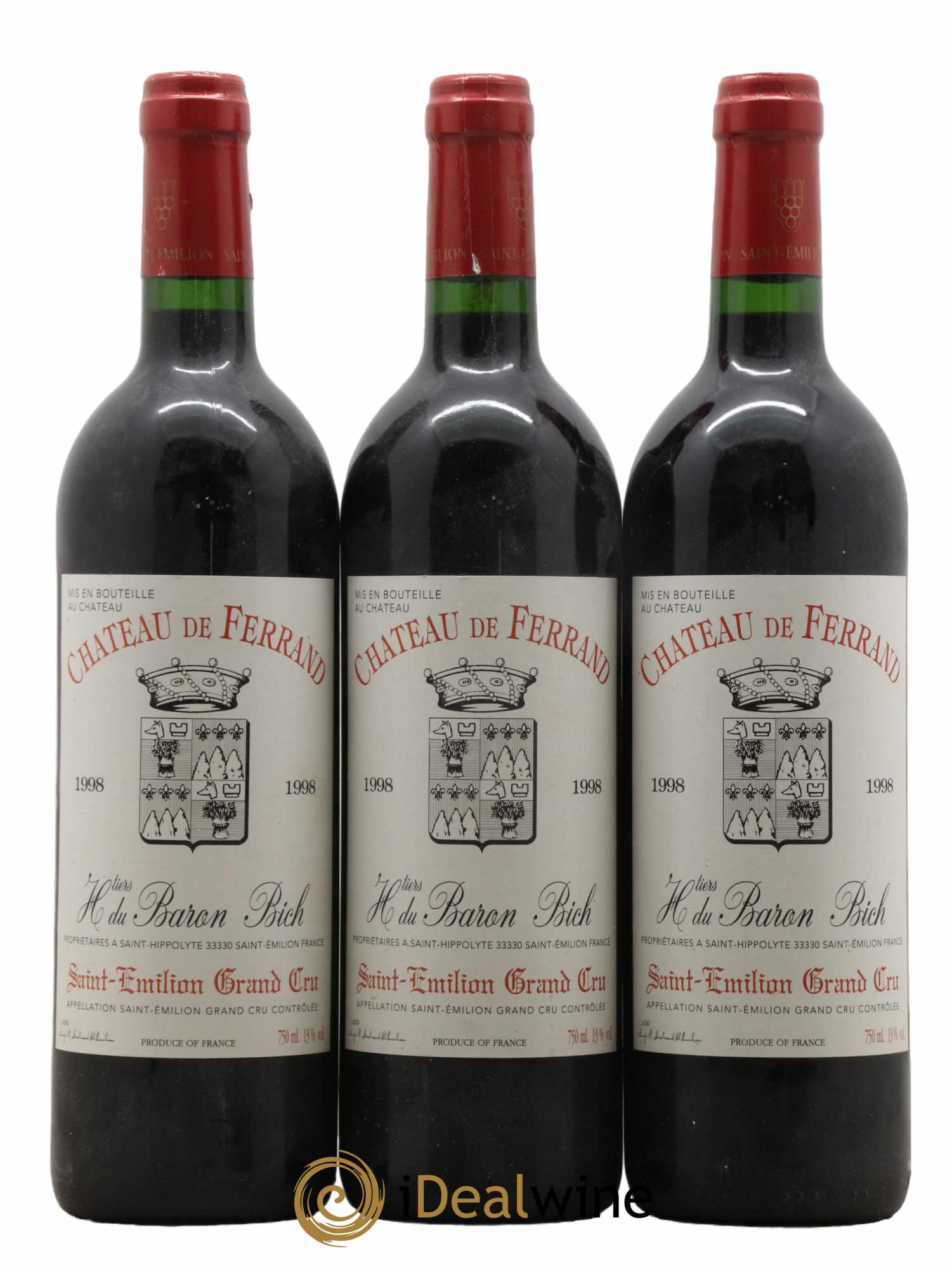 Château de Ferrand Grand Cru Classé 1998 - Lot de 3 bouteilles - 0