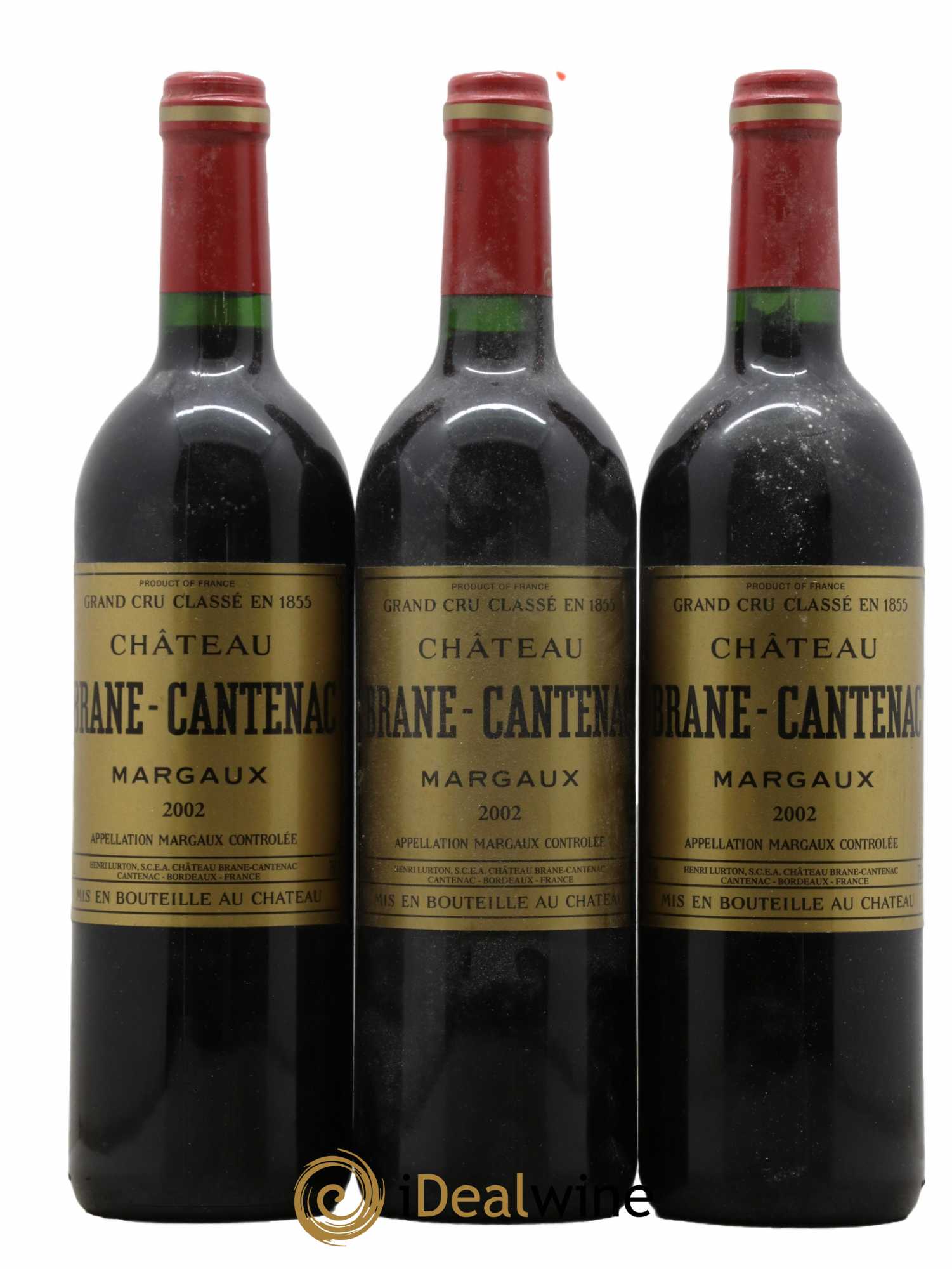 Château Brane Cantenac 2ème Grand Cru Classé 2002 - Lot de 3 bouteilles - 0