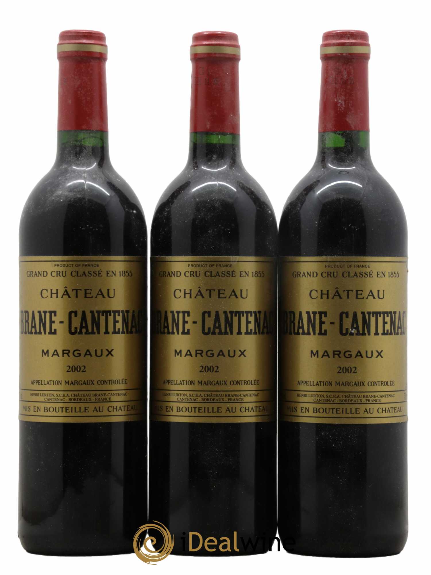 Château Brane Cantenac 2ème Grand Cru Classé 2002 - Lot de 3 bouteilles - 0