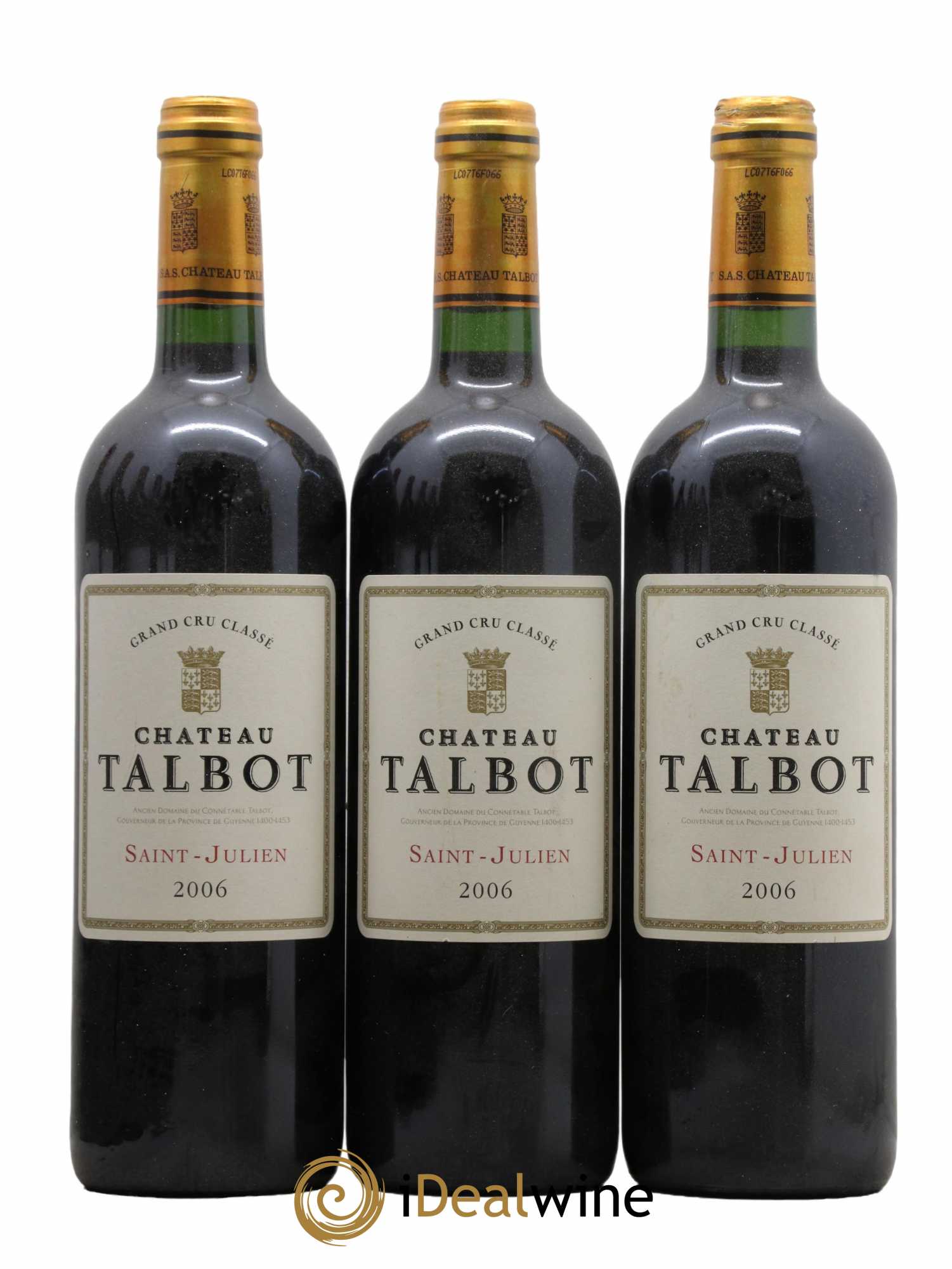 Château Talbot 4ème Grand Cru Classé 2006 - Lot de 3 bouteilles - 0