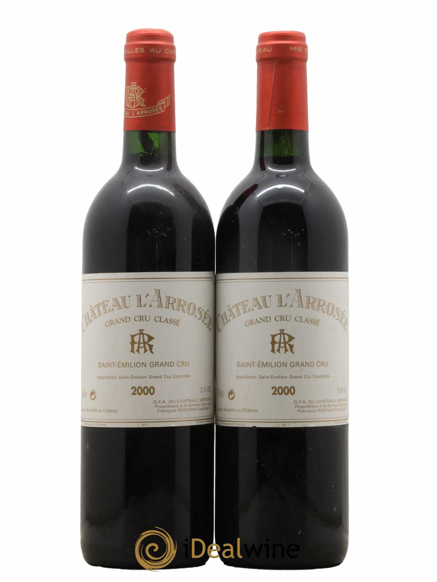 Château l' Arrosée Grand Cru Classé 2000 - Lot de 2 bouteilles - 0