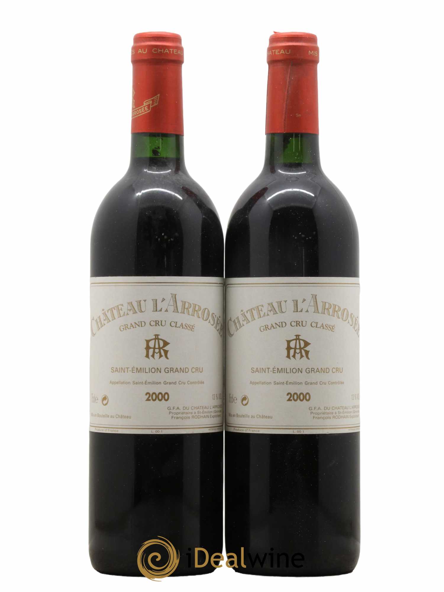 Château l' Arrosée Grand Cru Classé 2000 - Lot de 2 bouteilles - 0