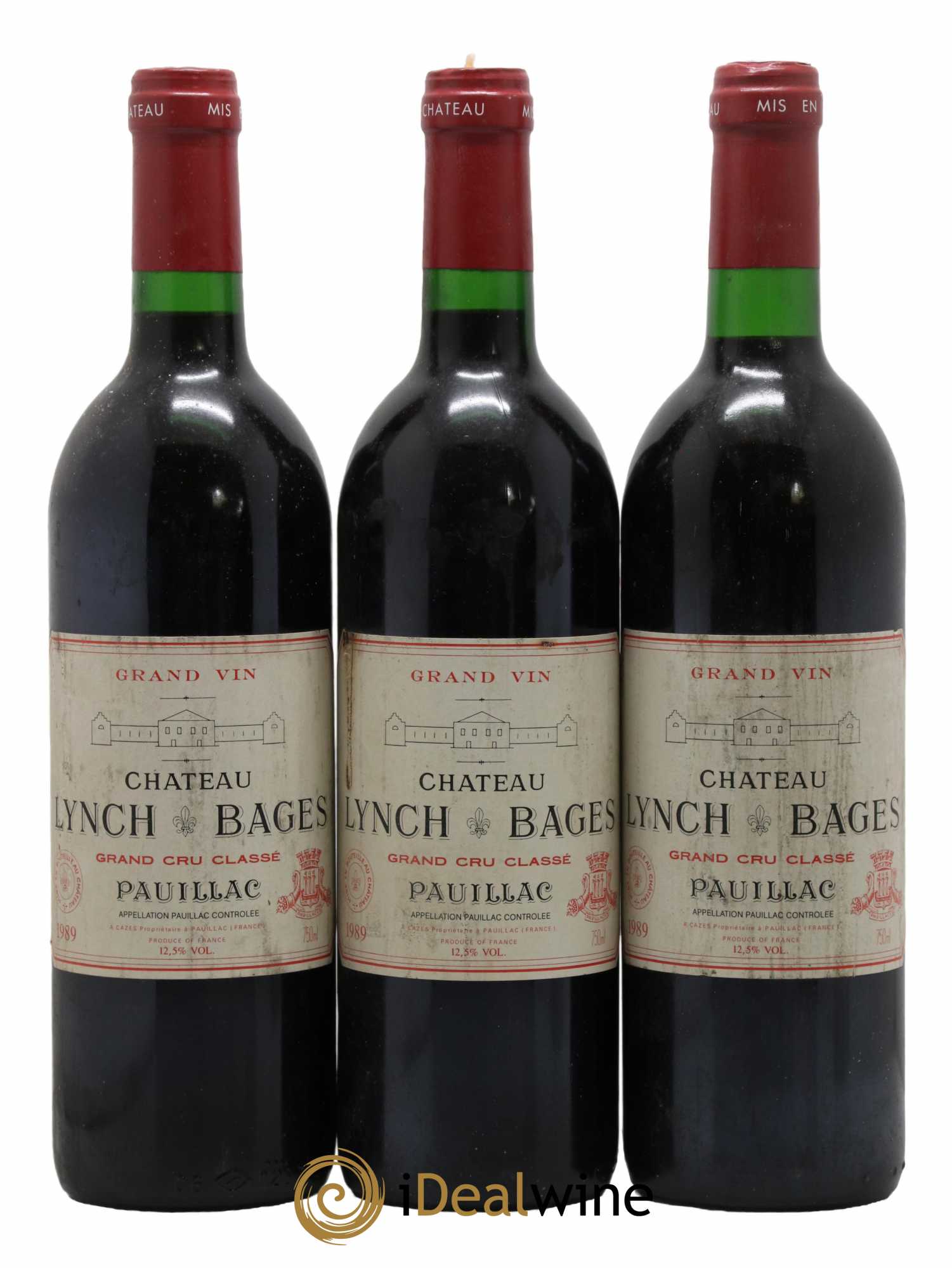 Château Lynch Bages 5ème Grand Cru Classé 1989 - Lot de 3 bouteilles - 0