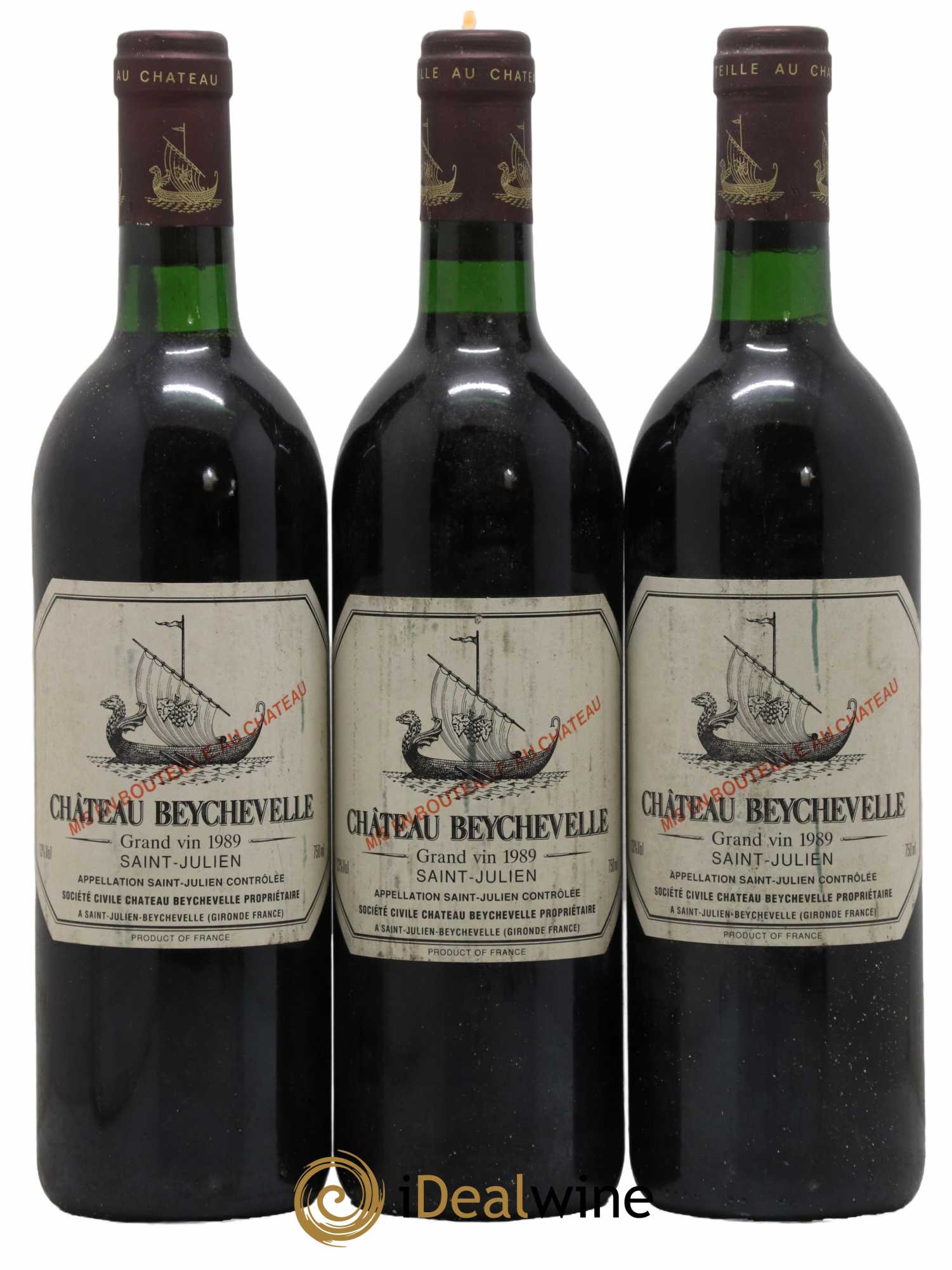 Château Beychevelle 4ème Grand Cru Classé 1989 - Lot de 3 bouteilles - 0