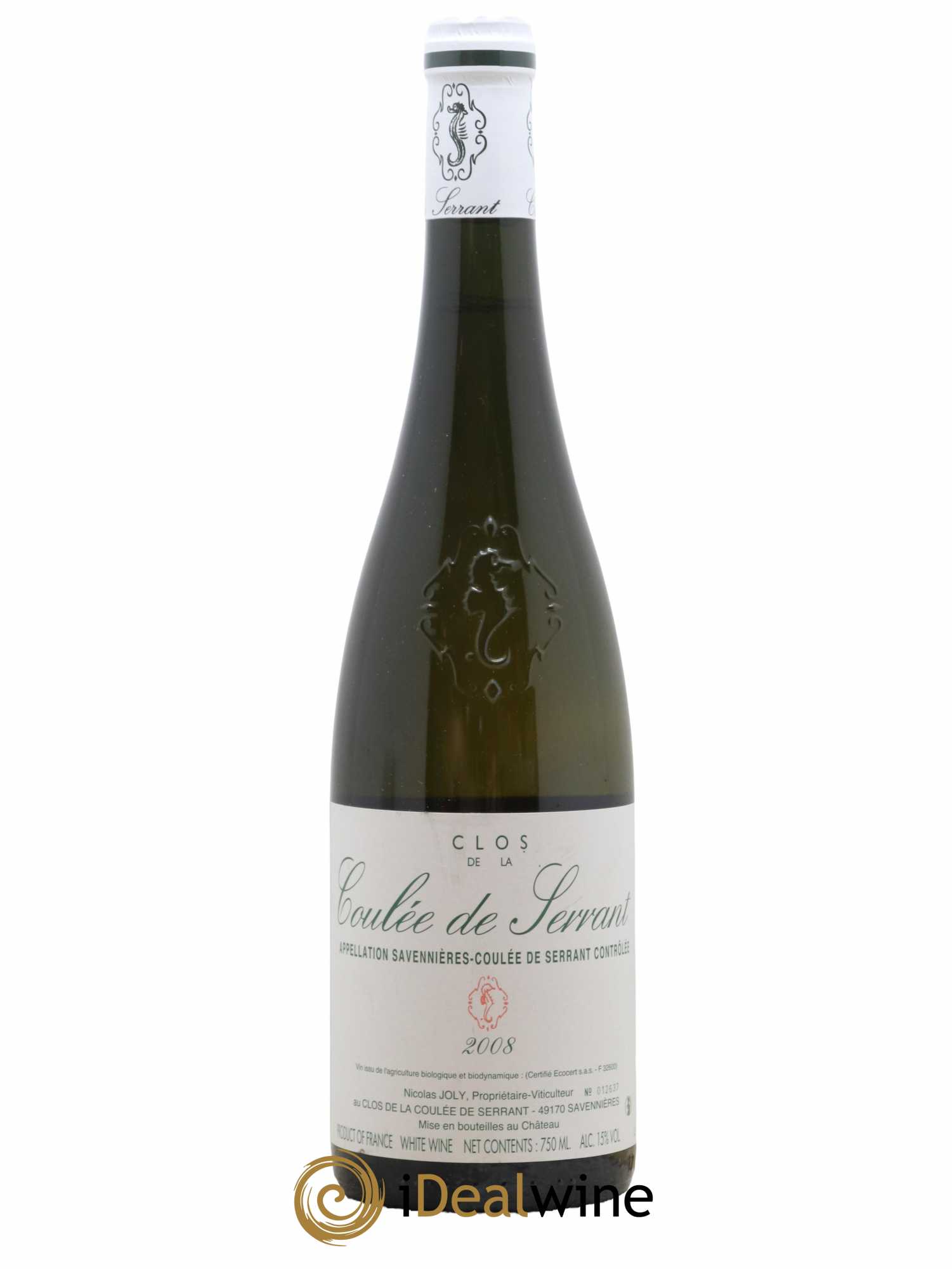 Savennières Clos de la Coulée de Serrant Vignobles de la Coulée de Serrant - Nicolas Joly 2008 - Lot de 1 bouteille - 0