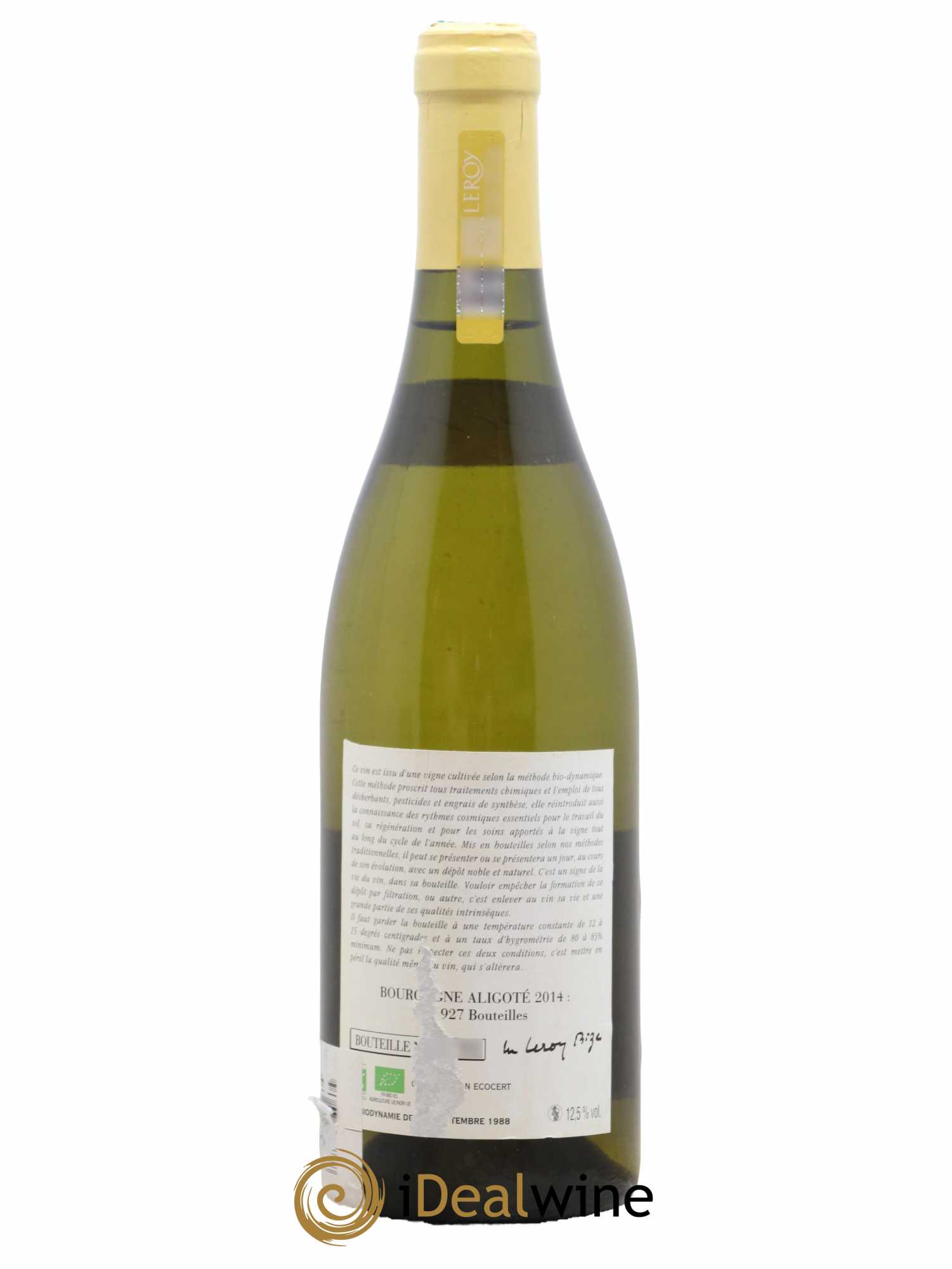 Bourgogne Aligoté Leroy (Domaine) 2014 - Lot de 1 bouteille - 1