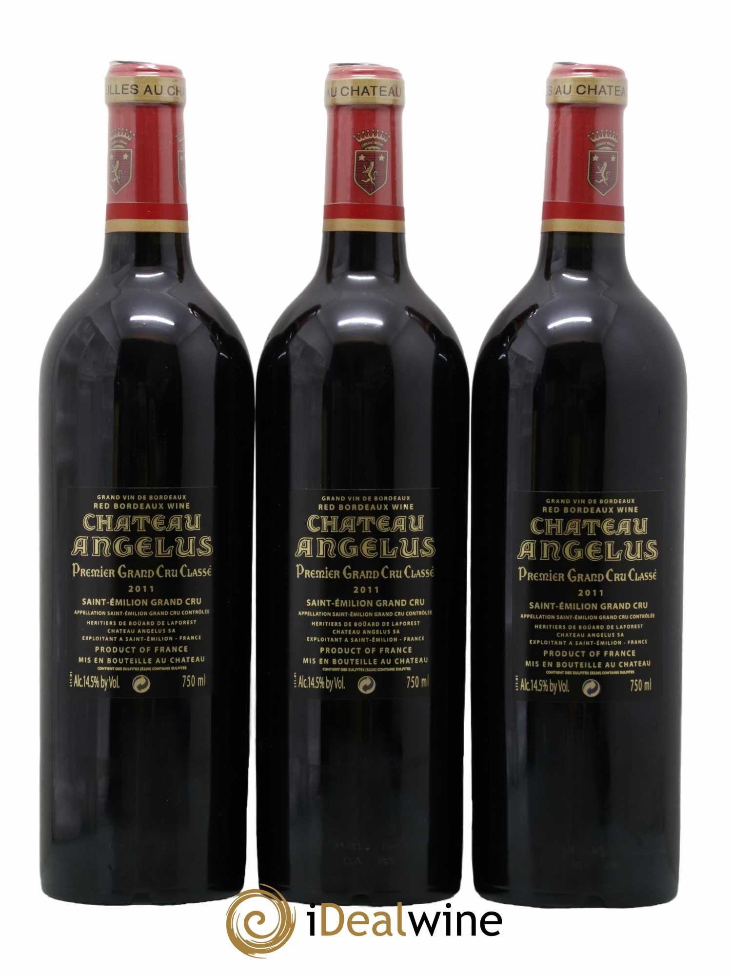 Château Angélus 1er Grand Cru Classé A 2011 - Lot de 3 bouteilles - 1