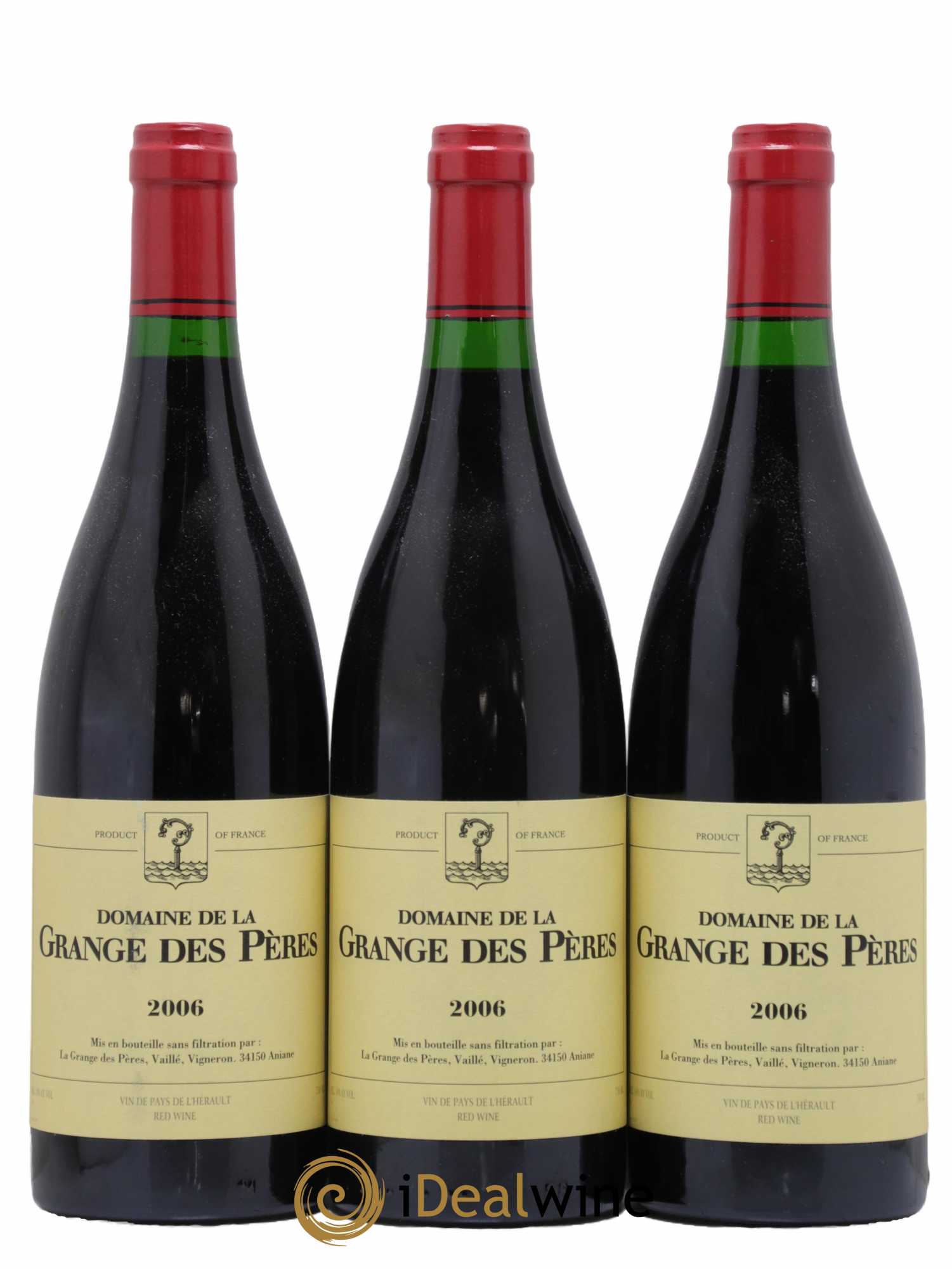 Pays d'Hérault Grange des Pères Laurent Vaillé 2006 - Lot de 3 bouteilles - 0