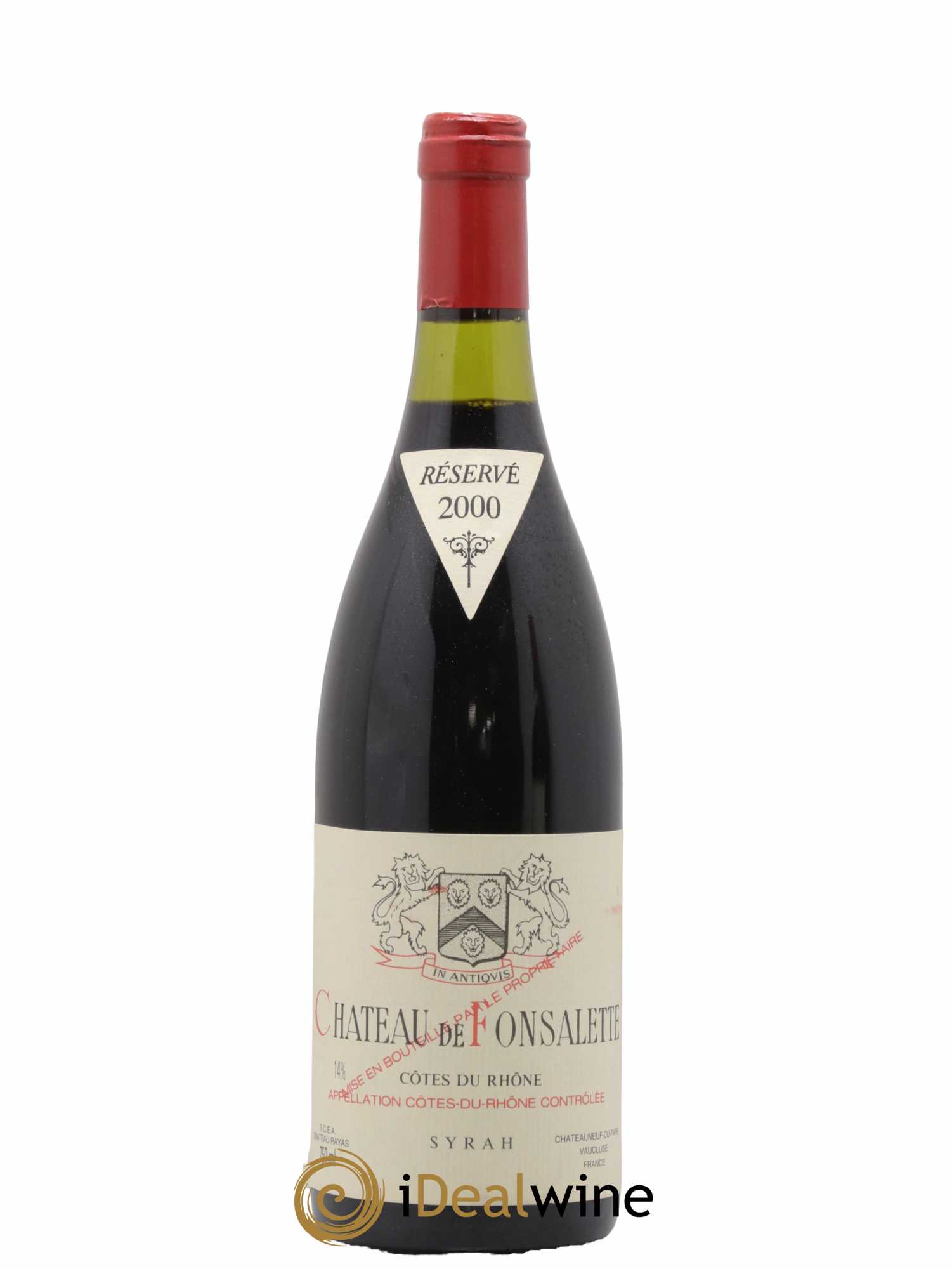 Côtes-du-Rhône Cuvée Syrah Château de Fonsalette 2000 - Lot de 1 bouteille - 0