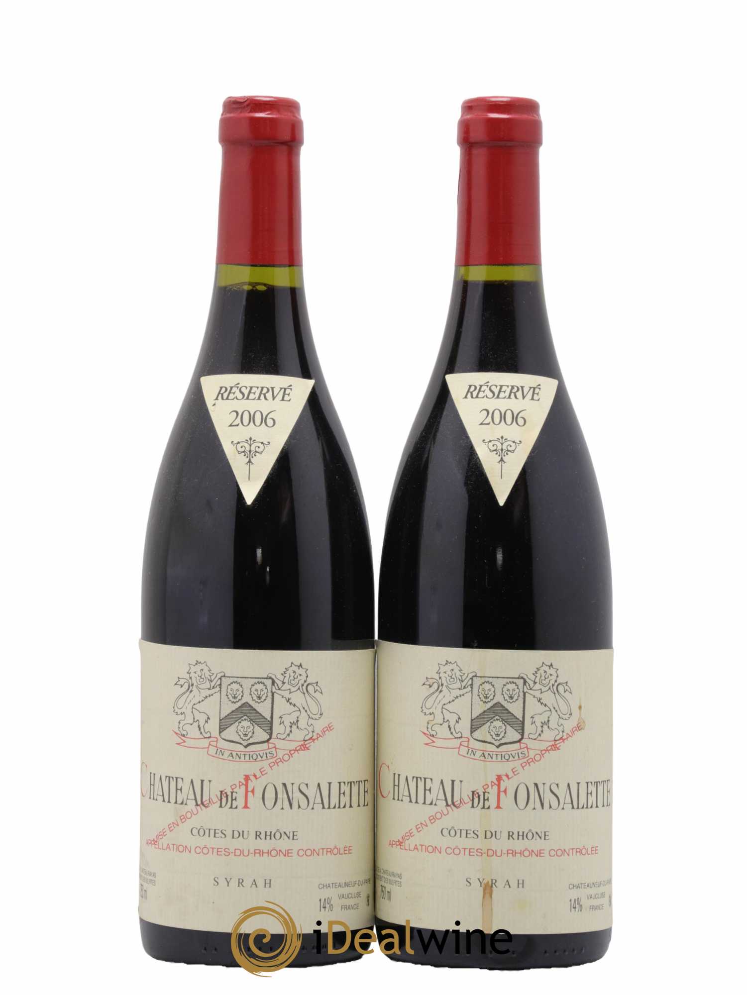 Côtes-du-Rhône Cuvée Syrah Château de Fonsalette 2006 - Lot de 2 bouteilles - 0
