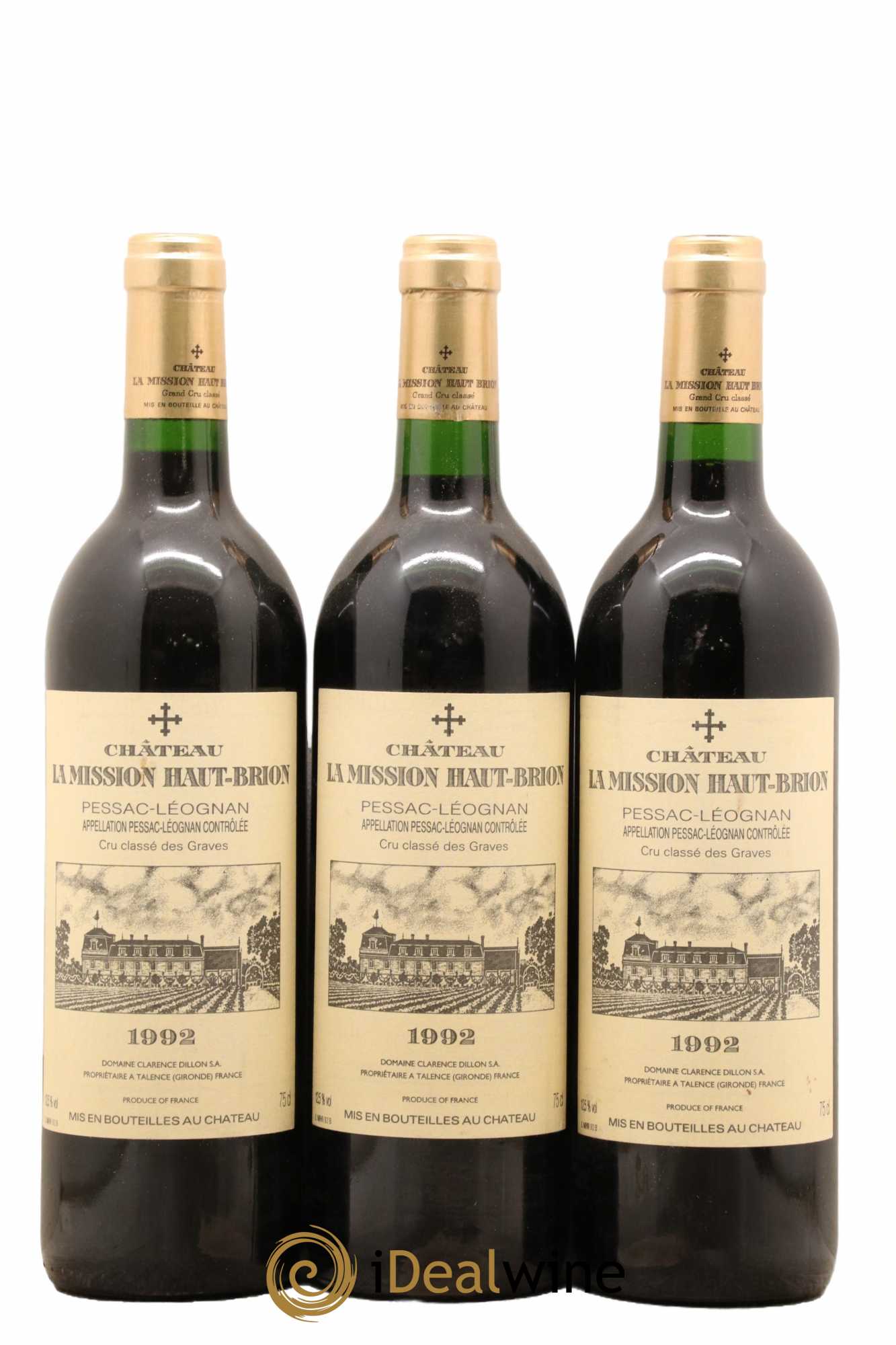 Château la Mission Haut-Brion Cru Classé de Graves 1992 - Lot of 3 bottles - 0