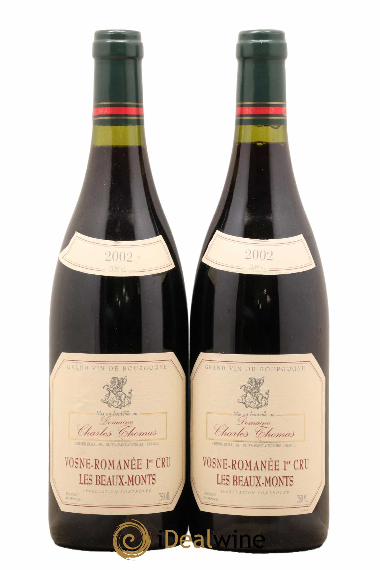 Vosne-Romanée 1er Cru Les Beaux Monts Domaine Charles Thomas 2002 - Lot de 2 bouteilles - 0