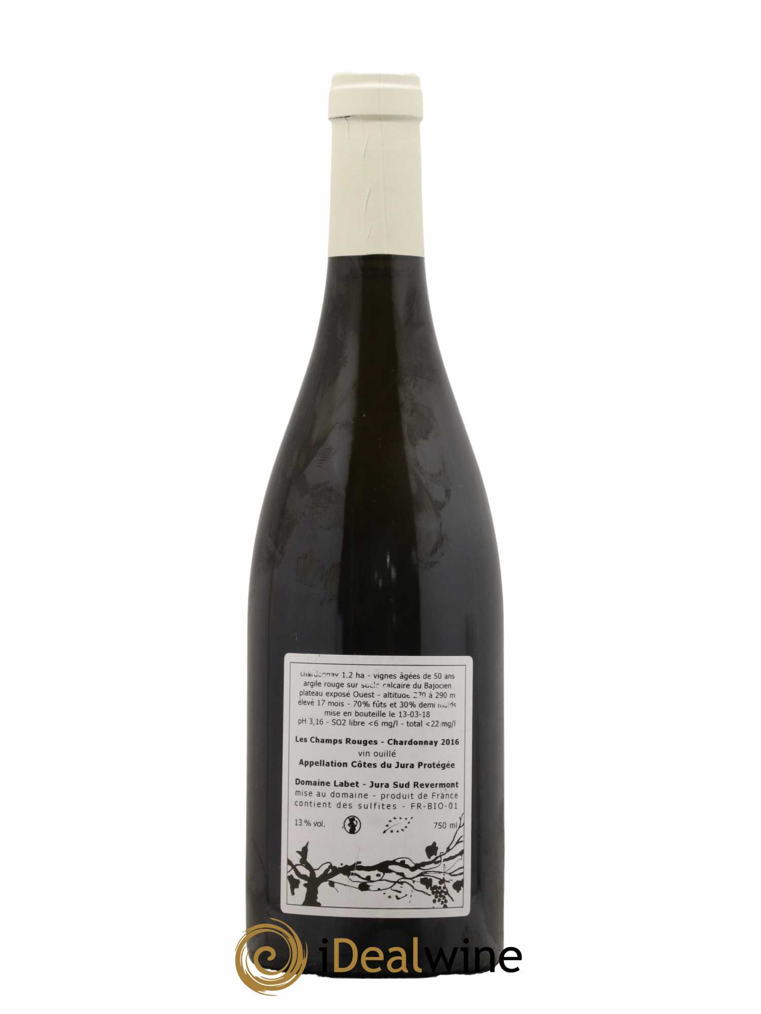 Côtes du Jura Chardonnay Les Champs Rouges Romain - Julien - Charline Labet 2016 - Lot de 1 bouteille - 1