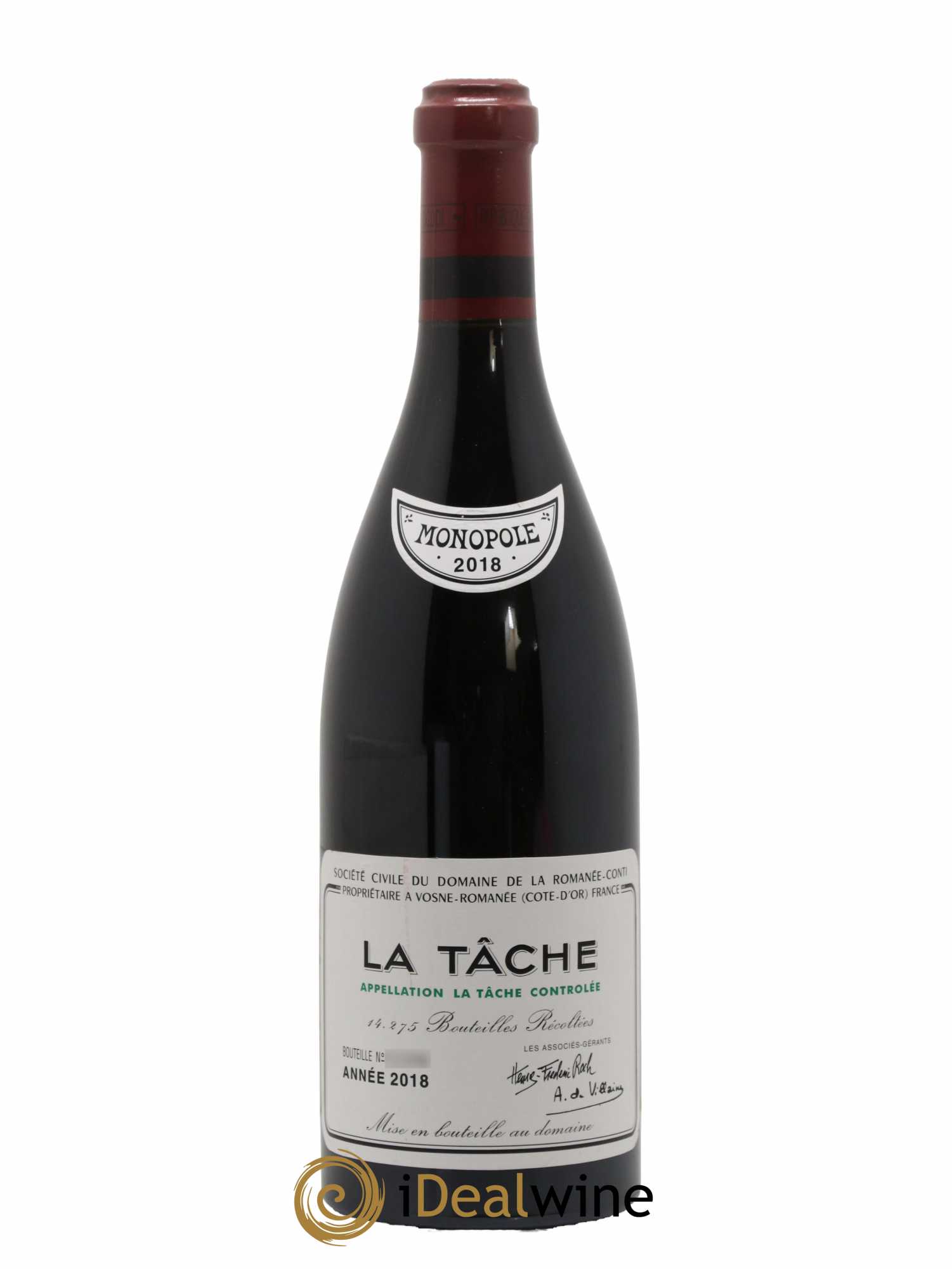 La Tâche Grand Cru Domaine de la Romanée-Conti 2018 - Lot de 1 bouteille - 0