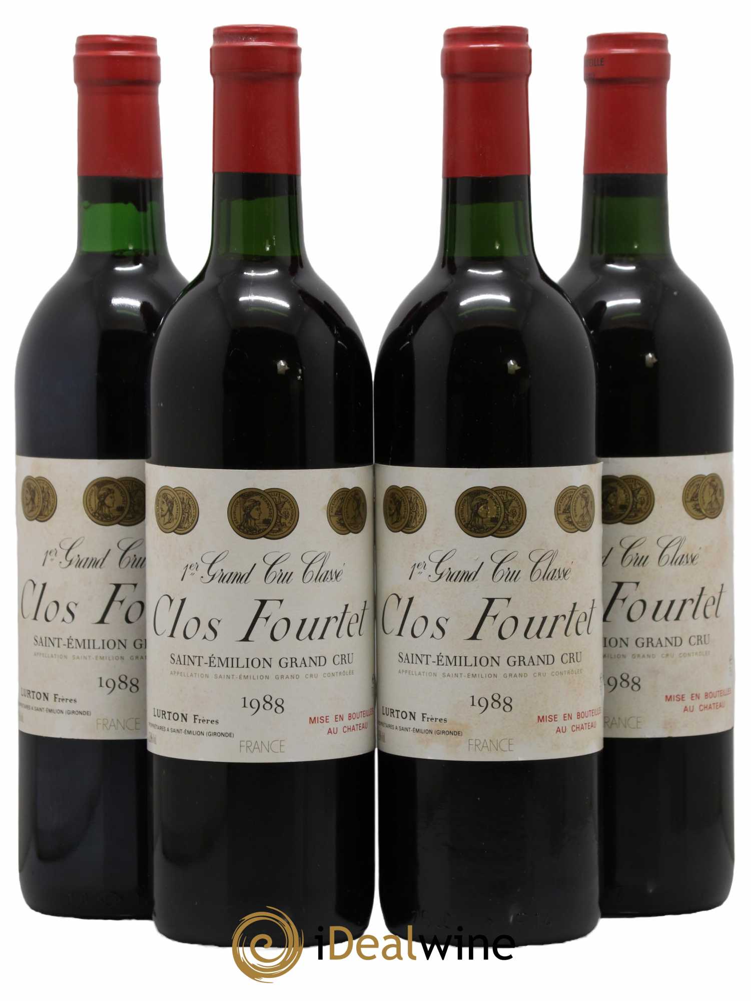 Clos Fourtet 1er Grand Cru Classé B 1988 - Lot de 4 bouteilles - 0