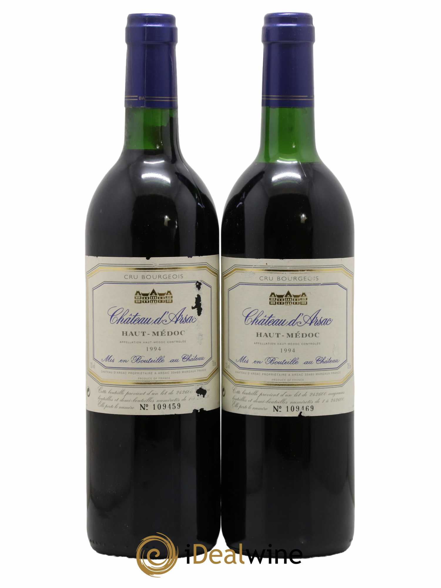 Château d' Arsac Cru Bourgeois 1994 - Lot de 2 bouteilles - 0