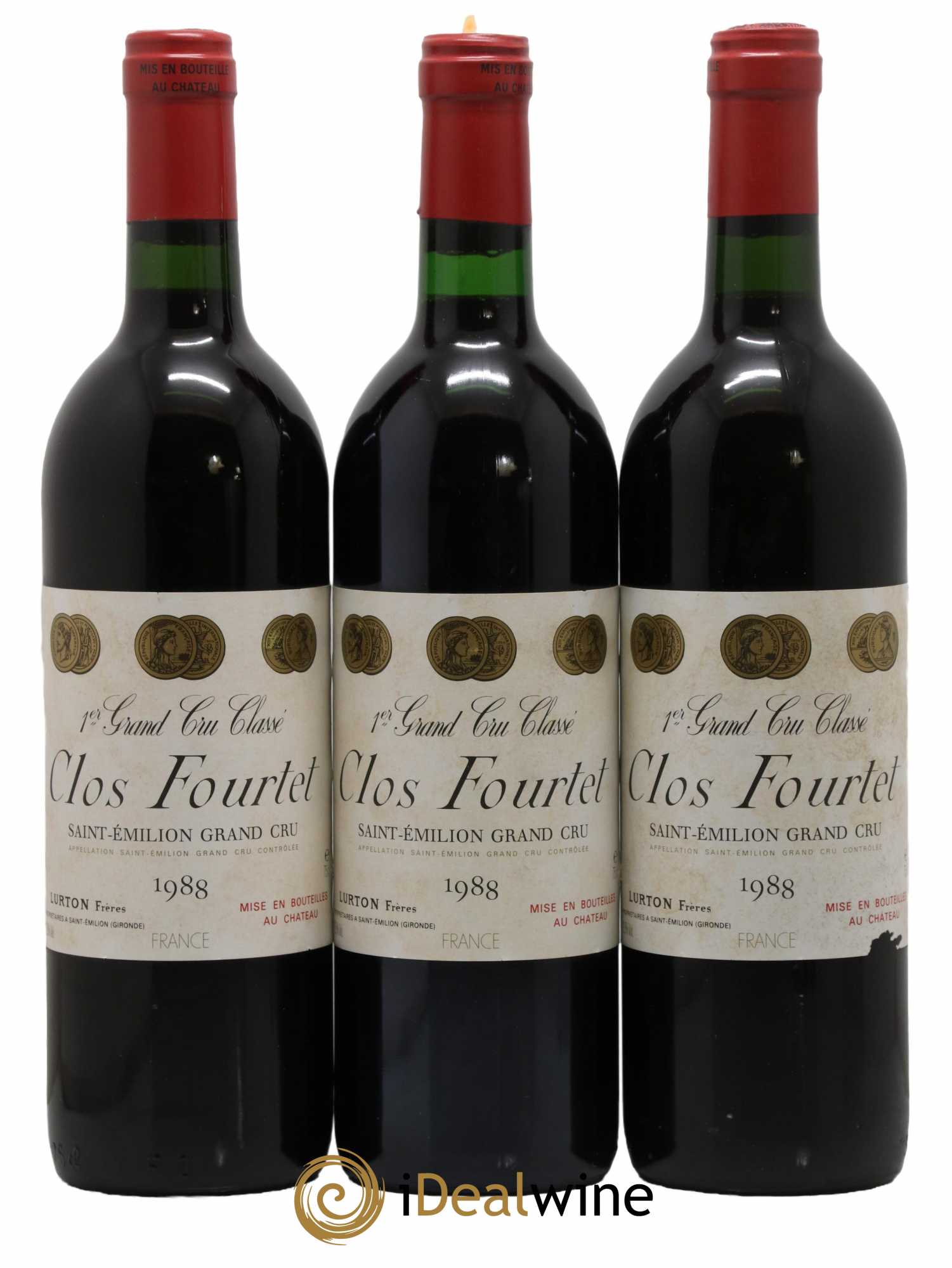 Clos Fourtet 1er Grand Cru Classé B 1988 - Lot de 3 bouteilles - 0