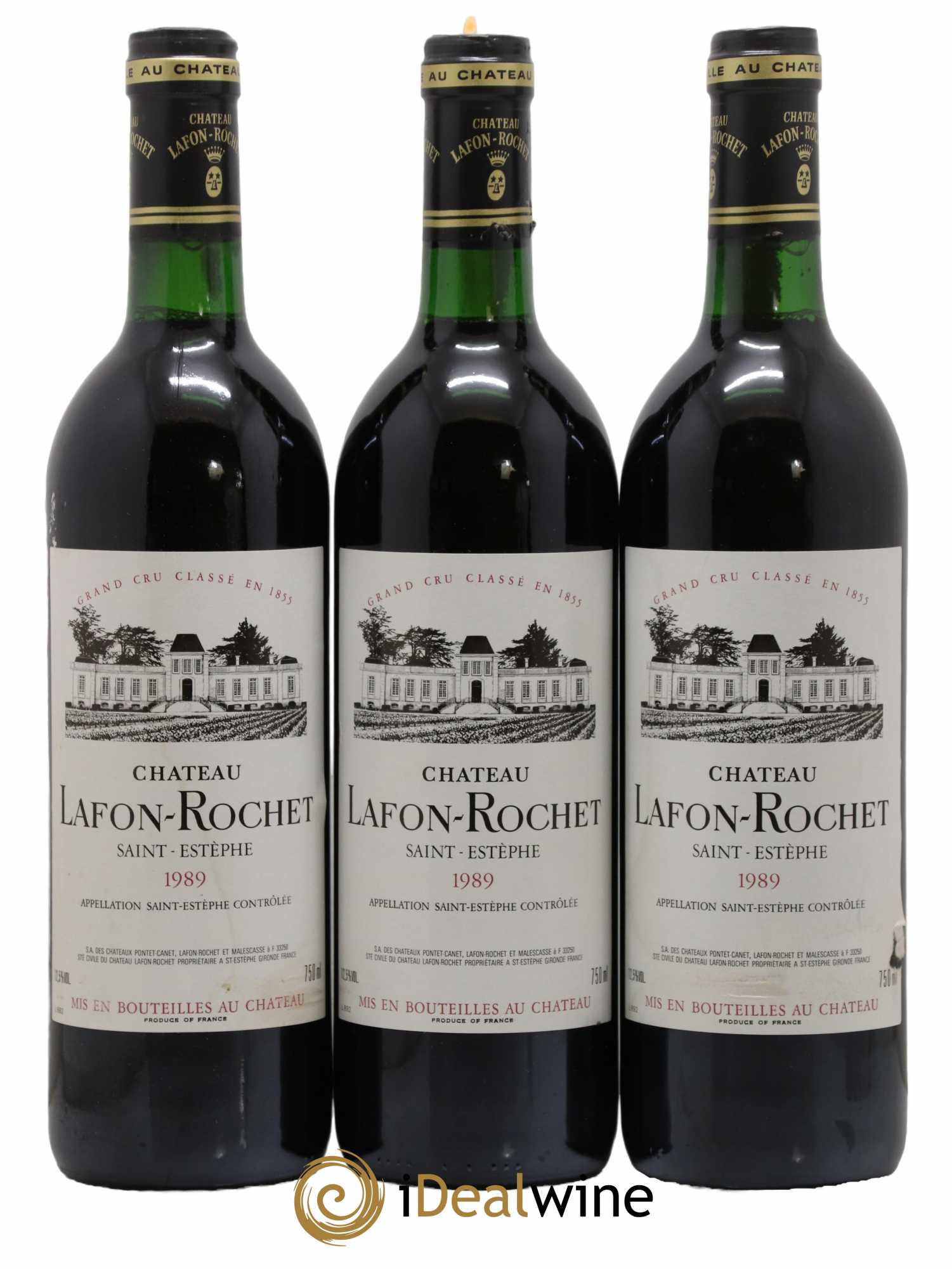 Château Lafon Rochet 4ème Grand Cru Classé 1989 - Lot de 3 bouteilles - 0
