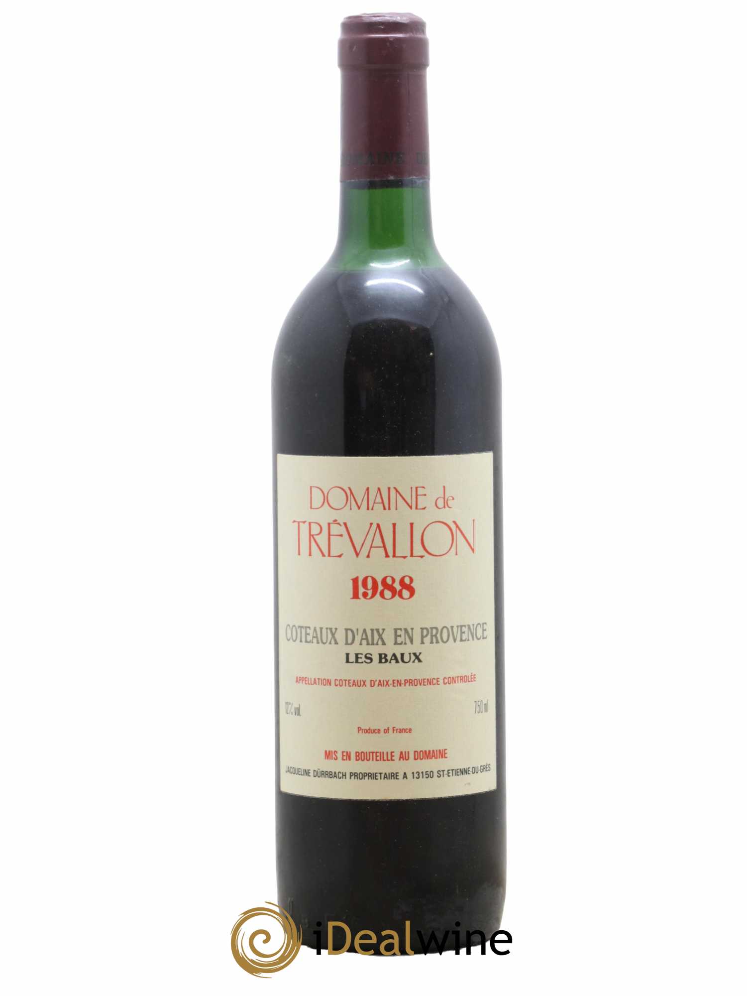 Coteaux d'Aix-en-Provence Trévallon (Domaine de) Eloi Dürrbach 1988 - Lot de 1 bouteille - 0