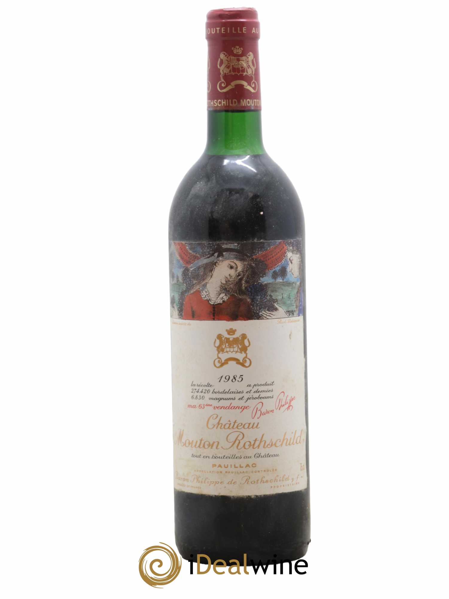 Château Mouton Rothschild 1er Grand Cru Classé 1985 - Lot de 1 bouteille - 0