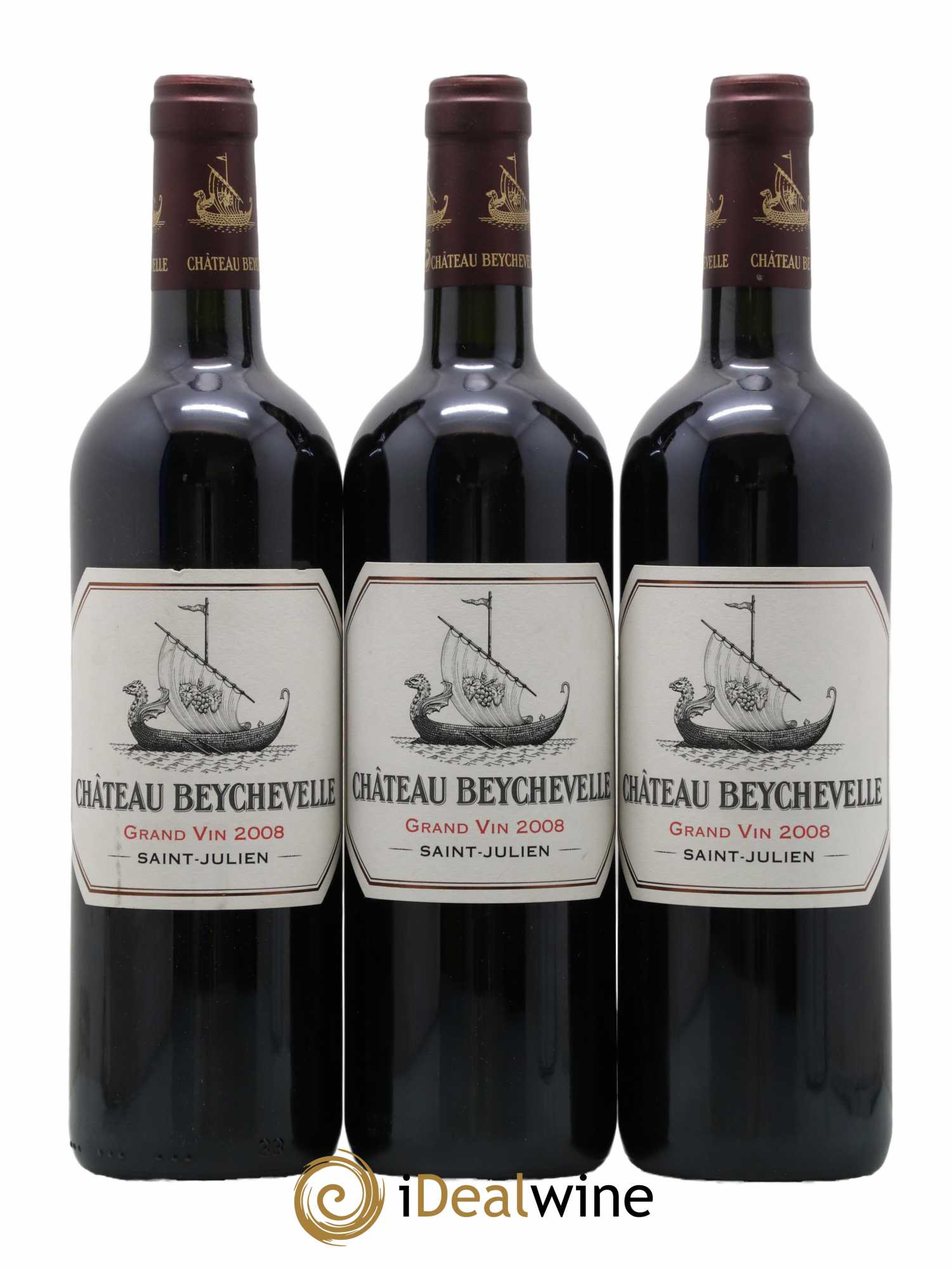 Château Beychevelle 4ème Grand Cru Classé 2008 - Lot de 3 bouteilles - 0