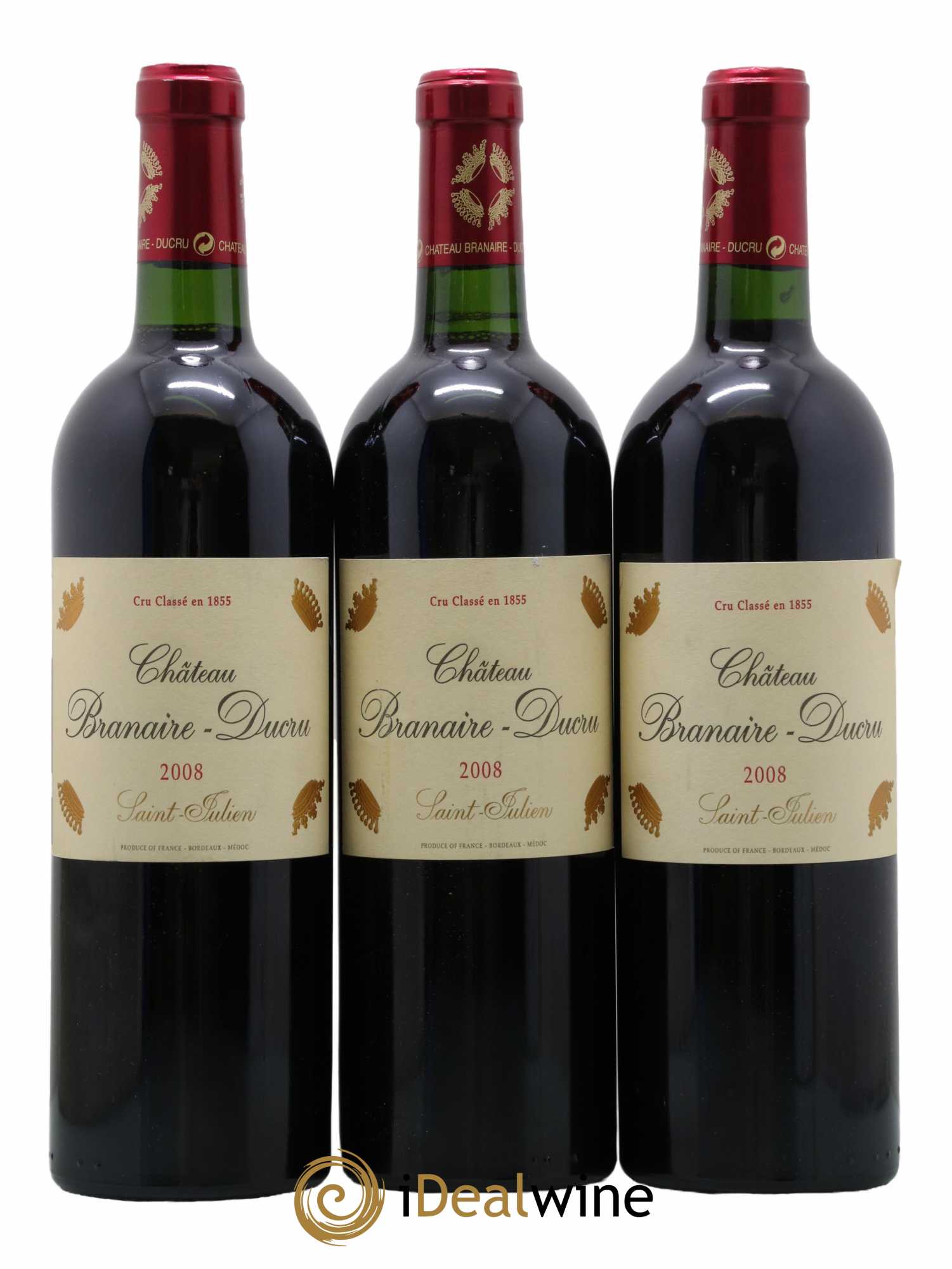 Château Branaire Ducru 4ème Grand Cru Classé 2008 - Lot de 3 bouteilles - 0