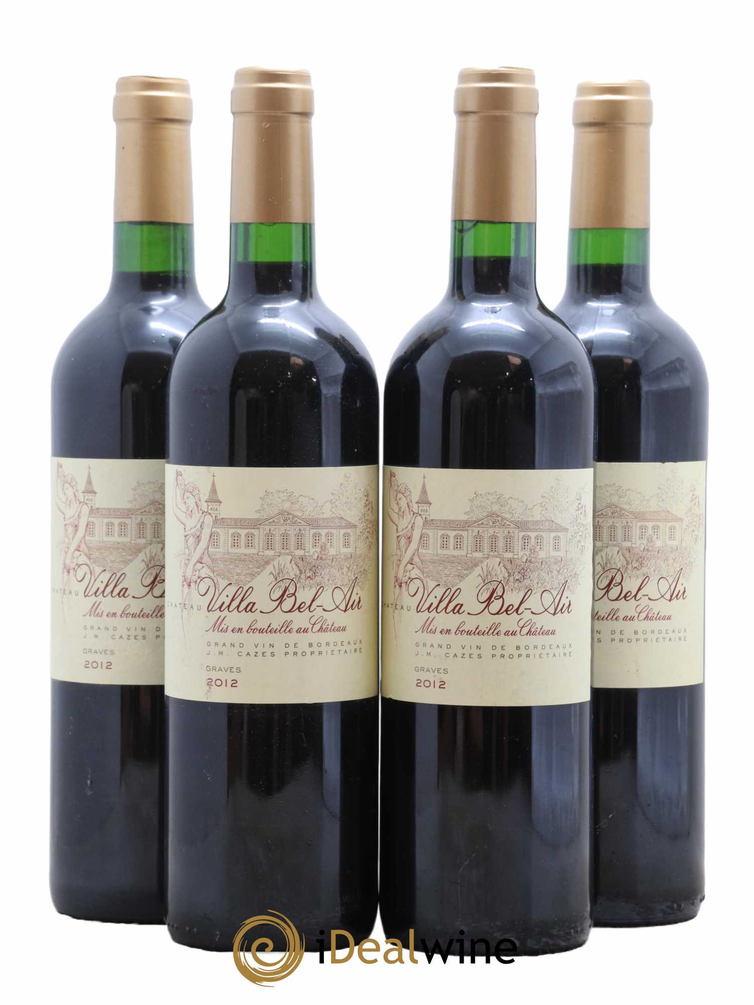 Graves Château Villa Bel Air 2012 - Lot de 4 bouteilles - 0