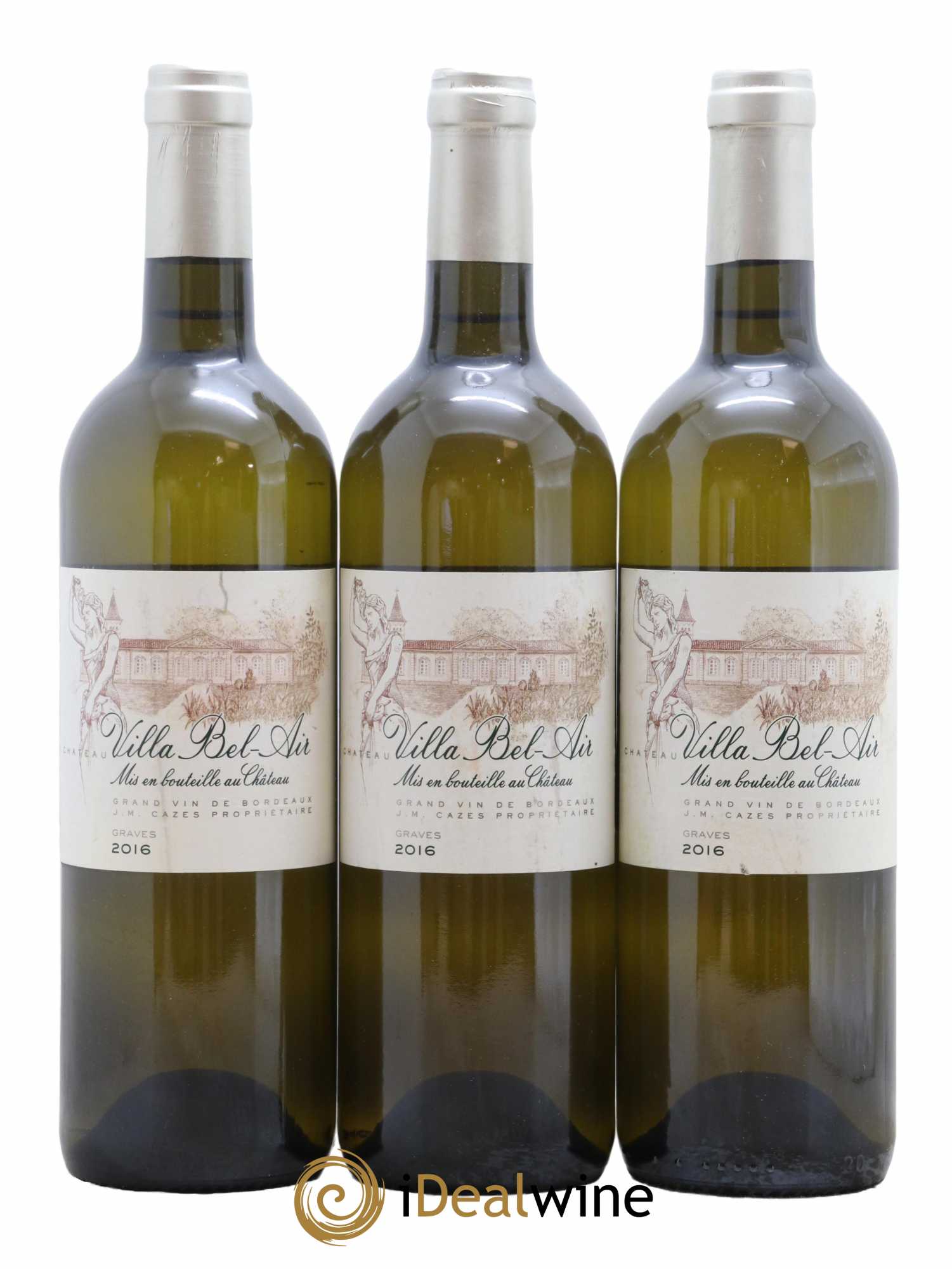 Graves Château Villa Bel Air 2016 - Lot de 3 bouteilles - 0