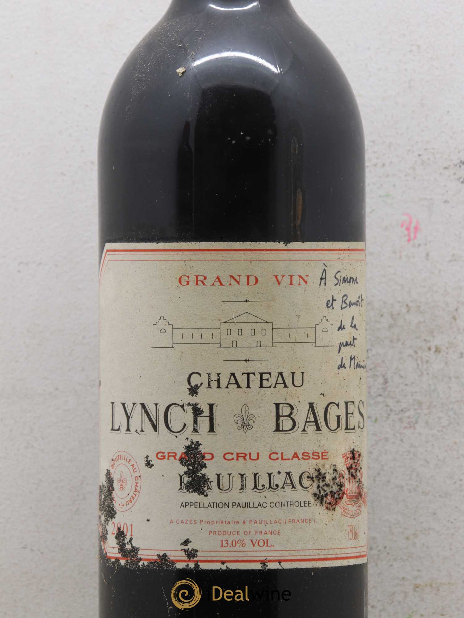 Château Lynch Bages 5ème Grand Cru Classé 2001 - Lot de 1 bouteille - 1