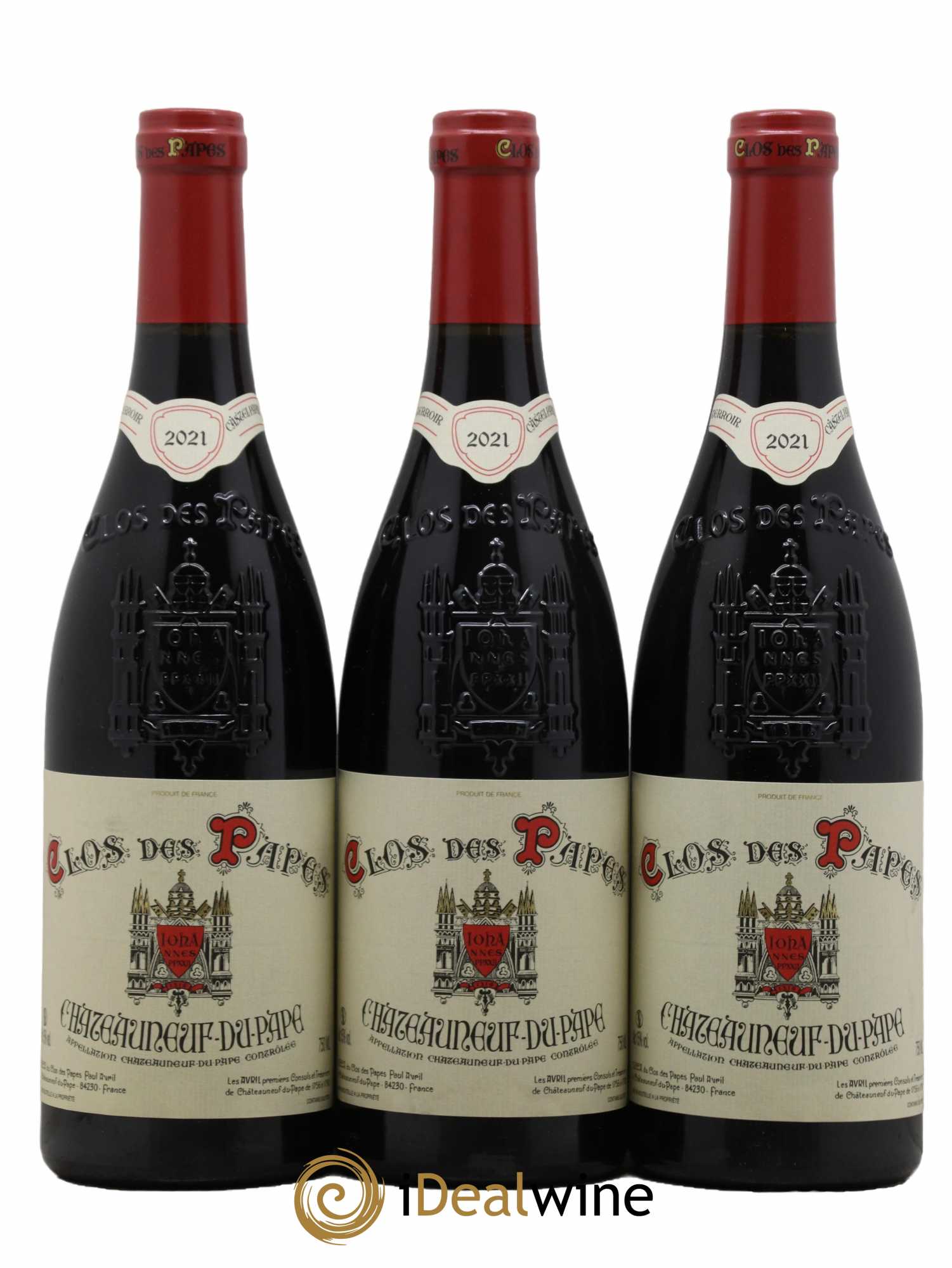 Châteauneuf-du-Pape Clos des Papes - Paul Avril 2021 - Lot de 3 bouteilles - 0