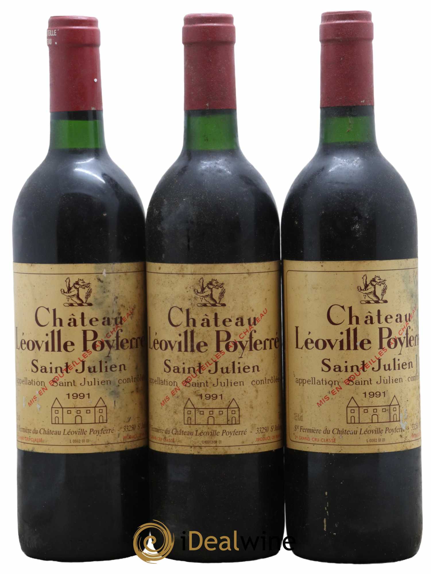 Château Léoville Poyferré 2ème Grand Cru Classé 1991 - Lot de 3 bouteilles - 0