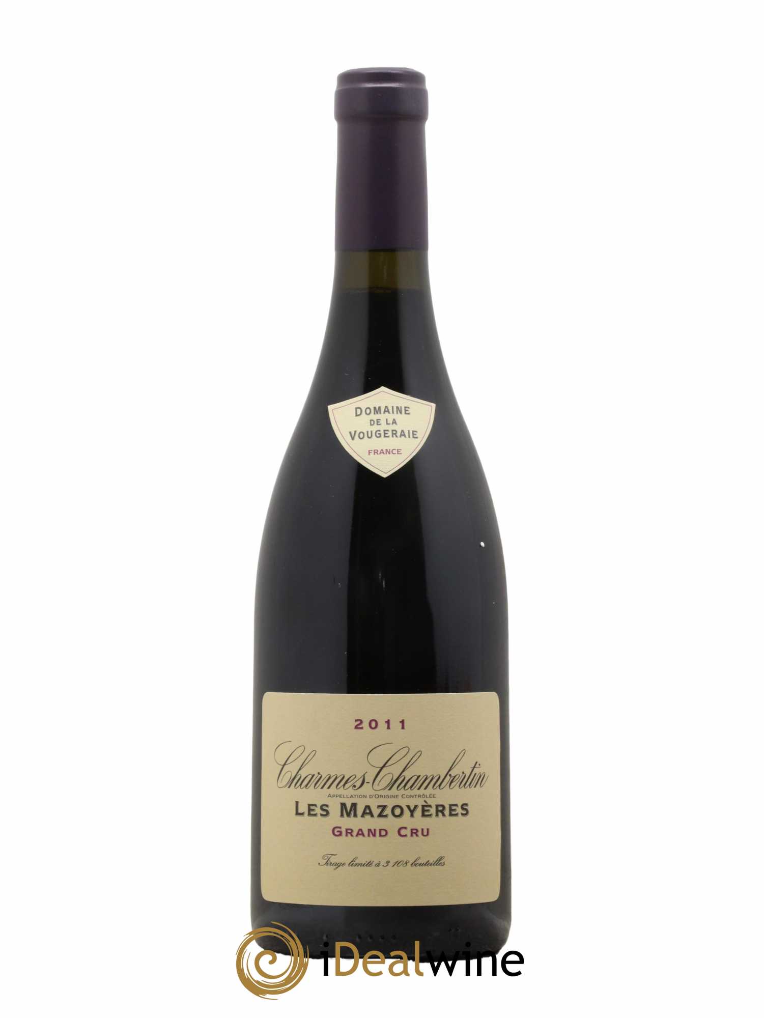 Charmes-Chambertin Grand Cru Les Mazoyères La Vougeraie 2011 - Lot de 1 bouteille - 0