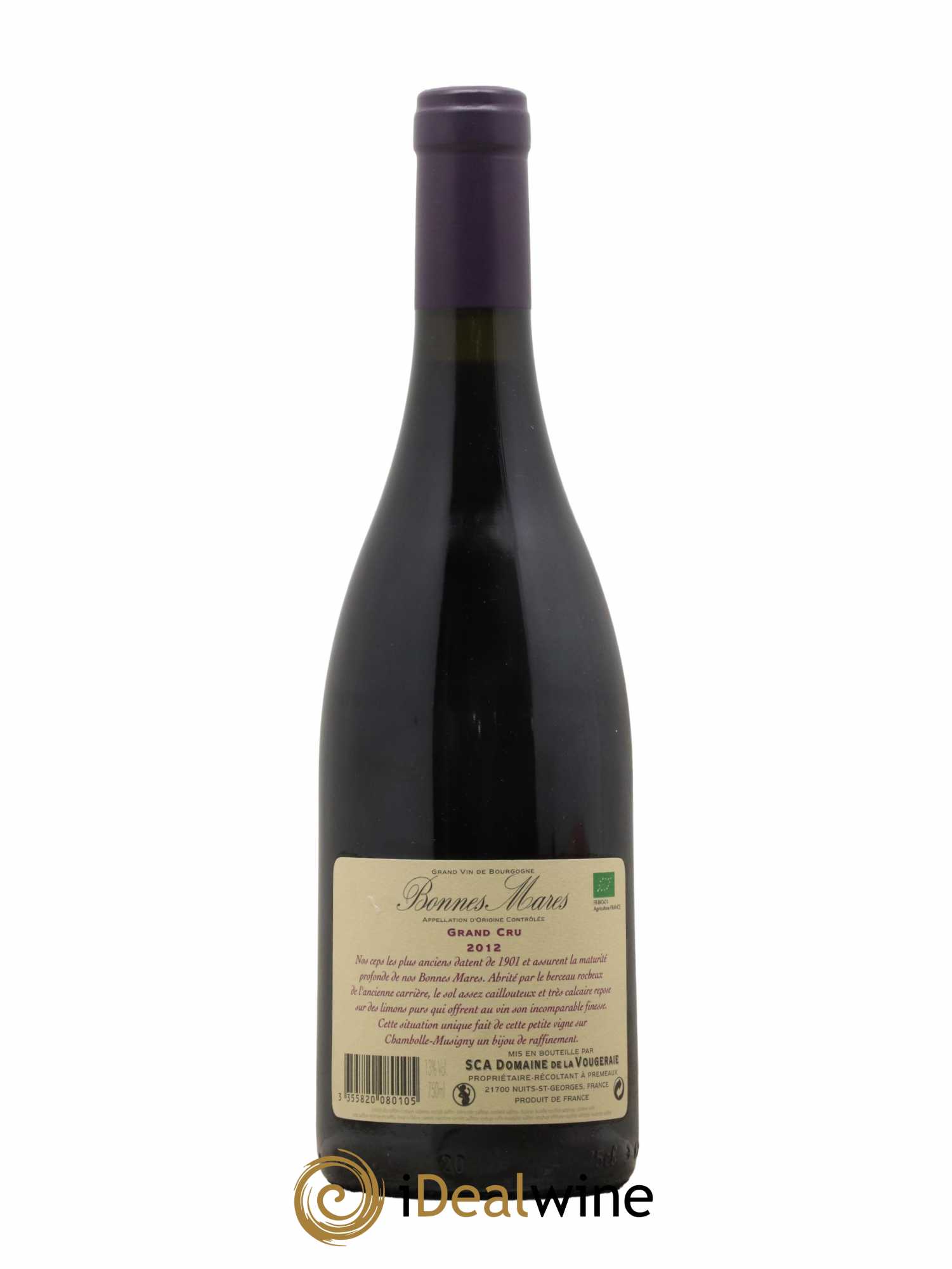 Bonnes-Mares Grand Cru La Vougeraie 2012 - Lot de 1 bouteille - 1