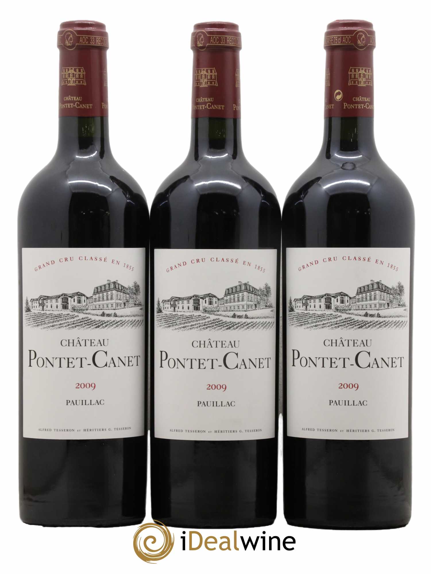 Château Pontet Canet 5ème Grand Cru Classé 2009 - Lot de 3 bouteilles - 0