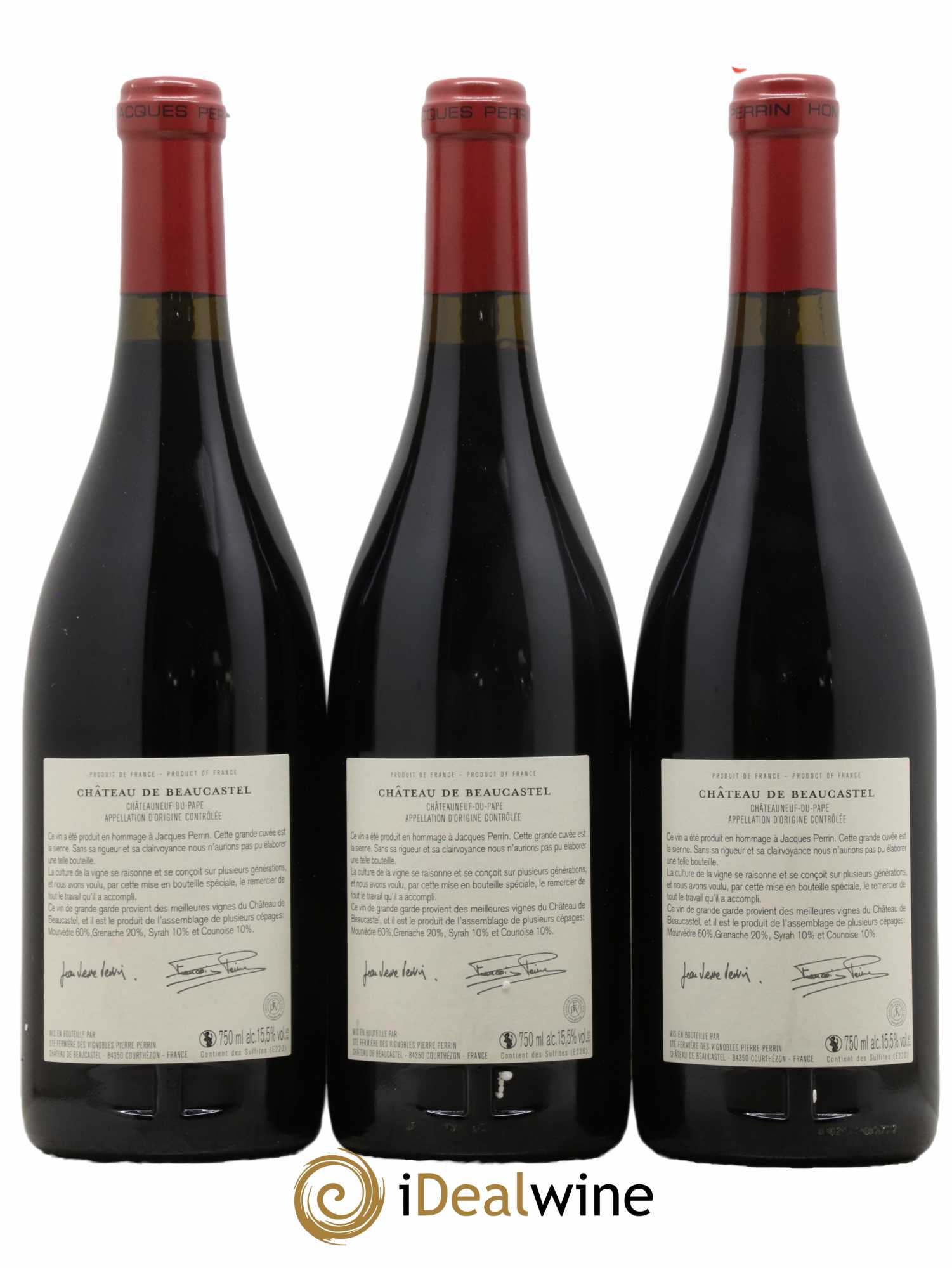 Châteauneuf-du-Pape Château de Beaucastel Hommage à Jacques Perrin Famille Perrin 2012 - Posten von 3 Flaschen - 1